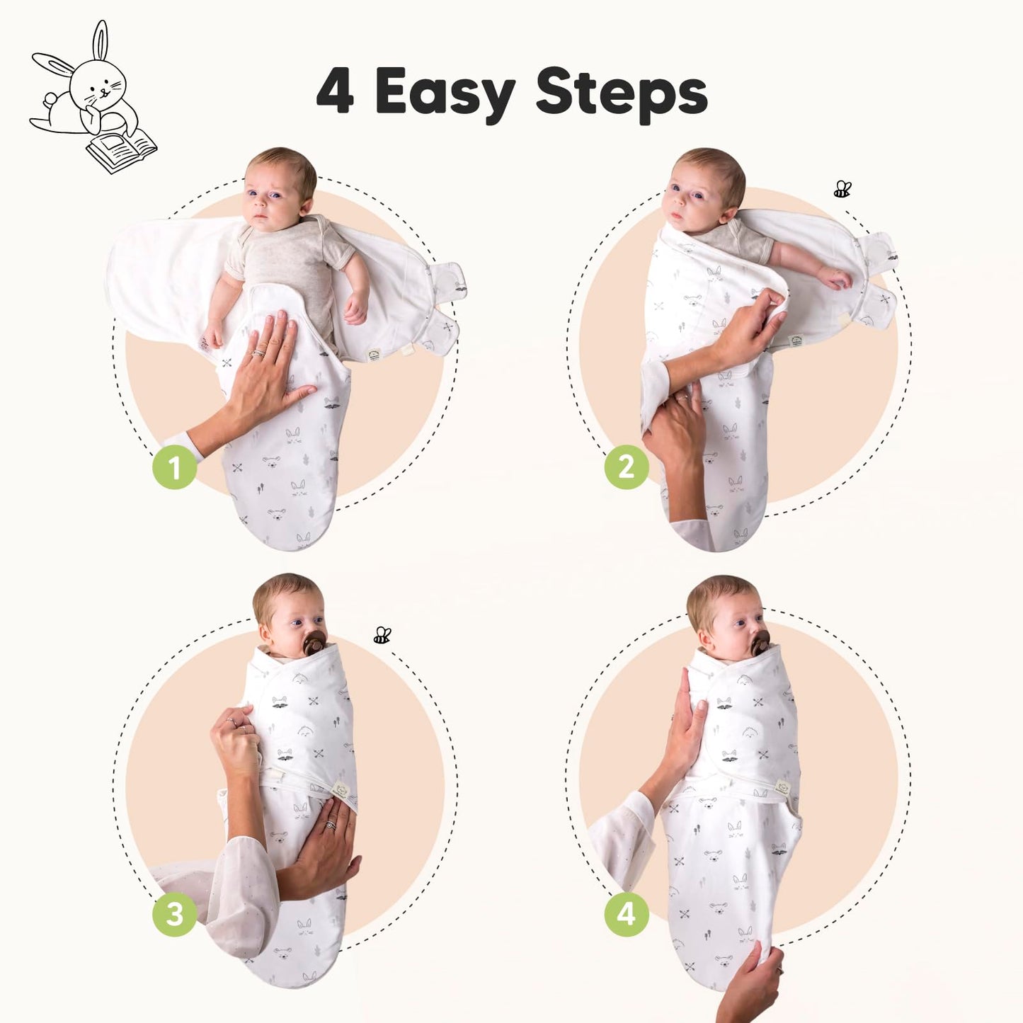 3-Pack Organic Baby Swaddle Sleep Sacks - Tots Treasure Trove