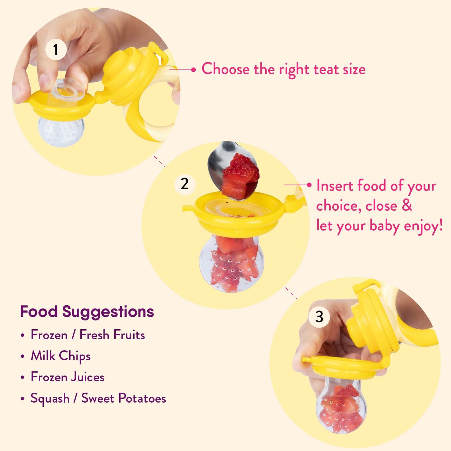 NatureBond Baby Food Feeder/Fruit Feeder Pacifier (2 Pack) - Tots Treasure Trove