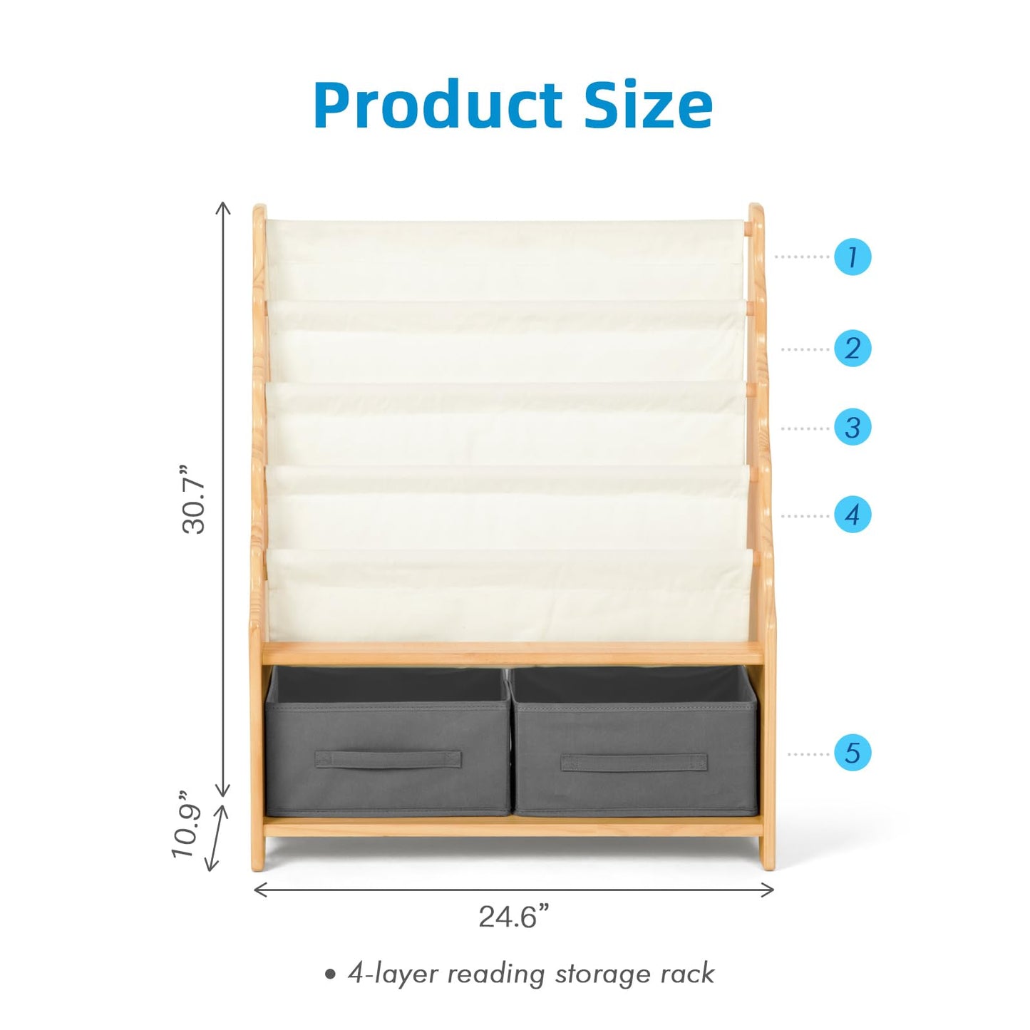Solid Wooden Bookshelf