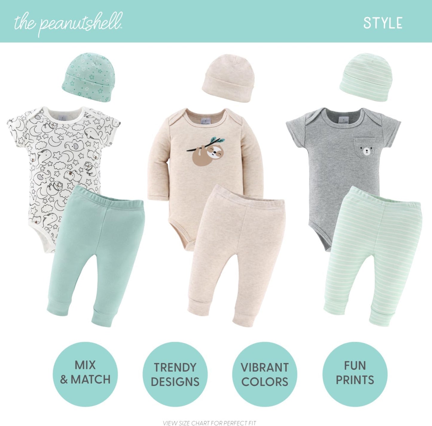 The Peanutshell Baby Layette Gift Set for Baby Boys or Girls - Tots Treasure Trove