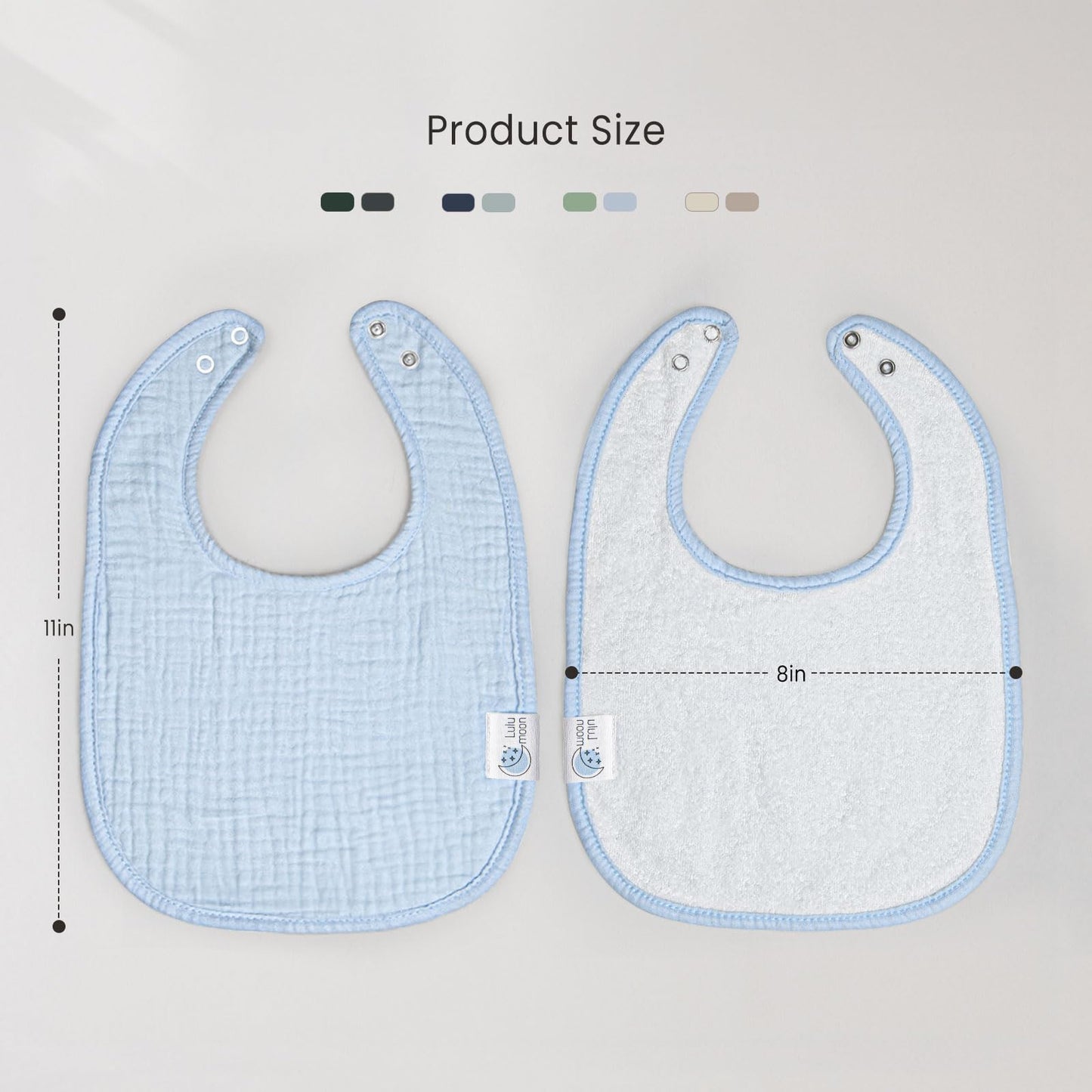 Lulumoon Muslin Baby Bibs 100% Cotton - Tots Treasure Trove