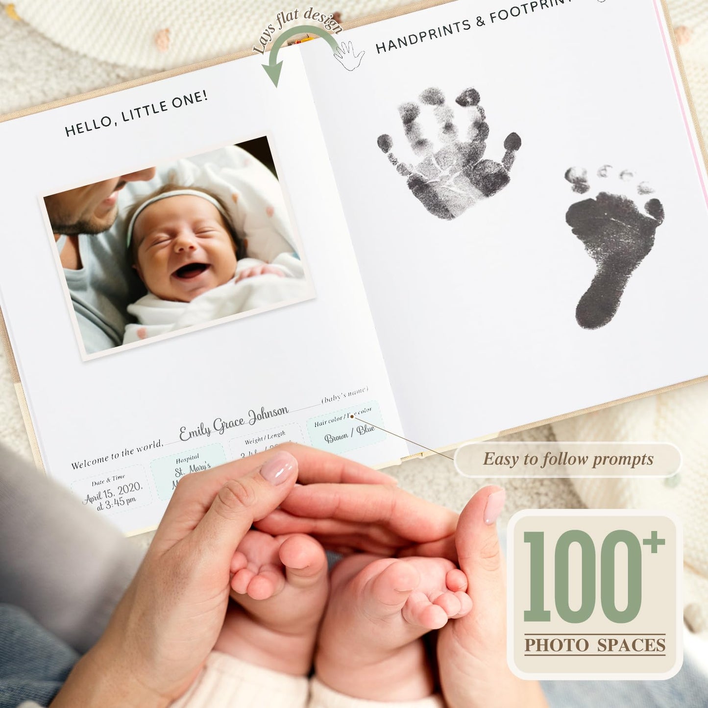 Lanpn Hello Baby First 5 Year Memory Book for Boy Girl - Tots Treasure Trove