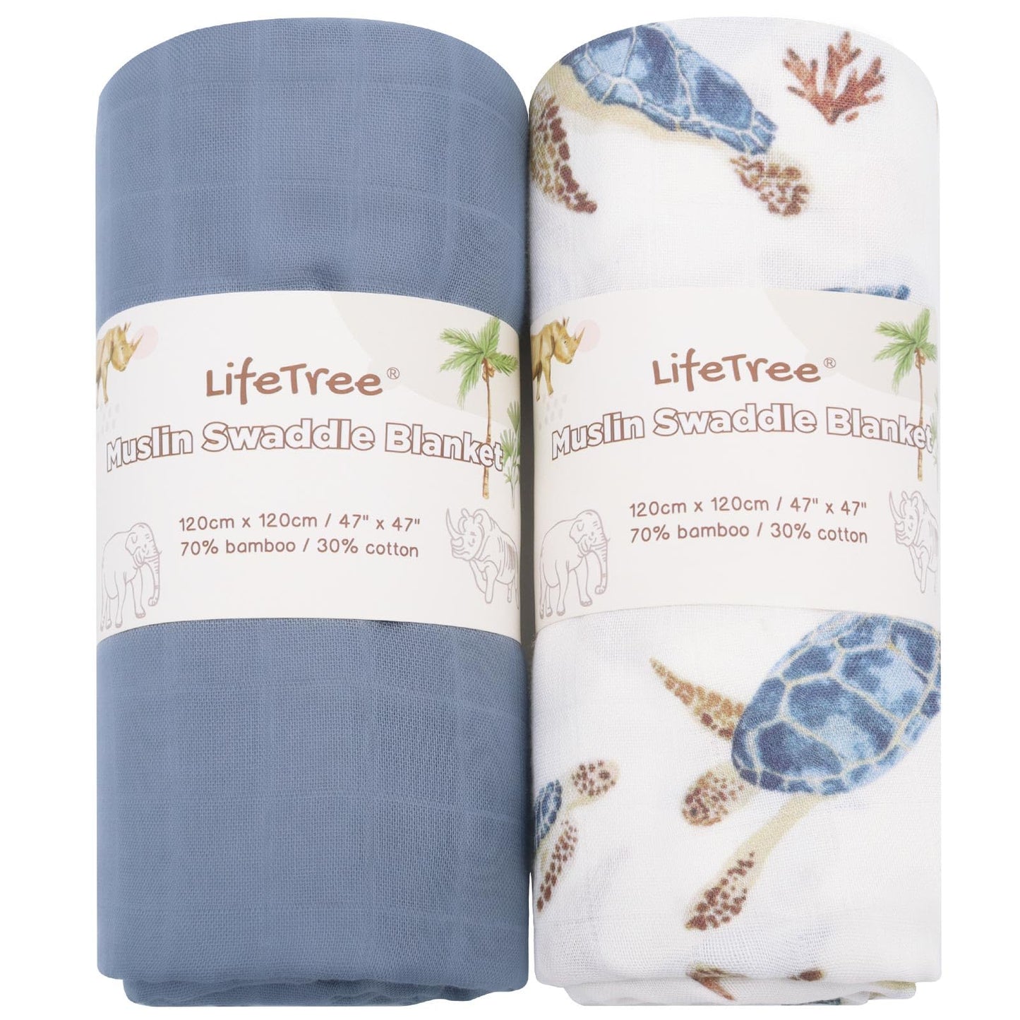 LifeTree Muslin Swaddle Blankets - Tots Treasure Trove