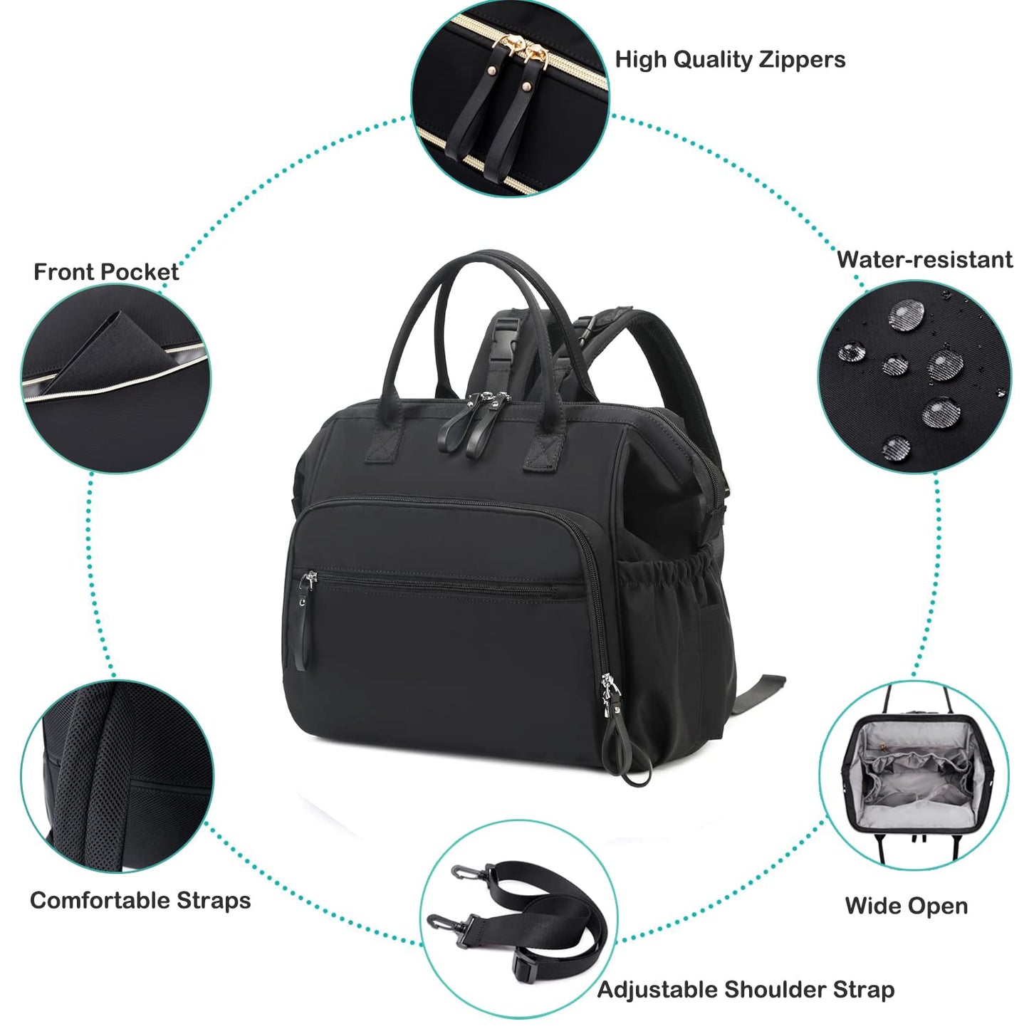 LORADI Convertible Diaper Bag Tote - Tots Treasure Trove