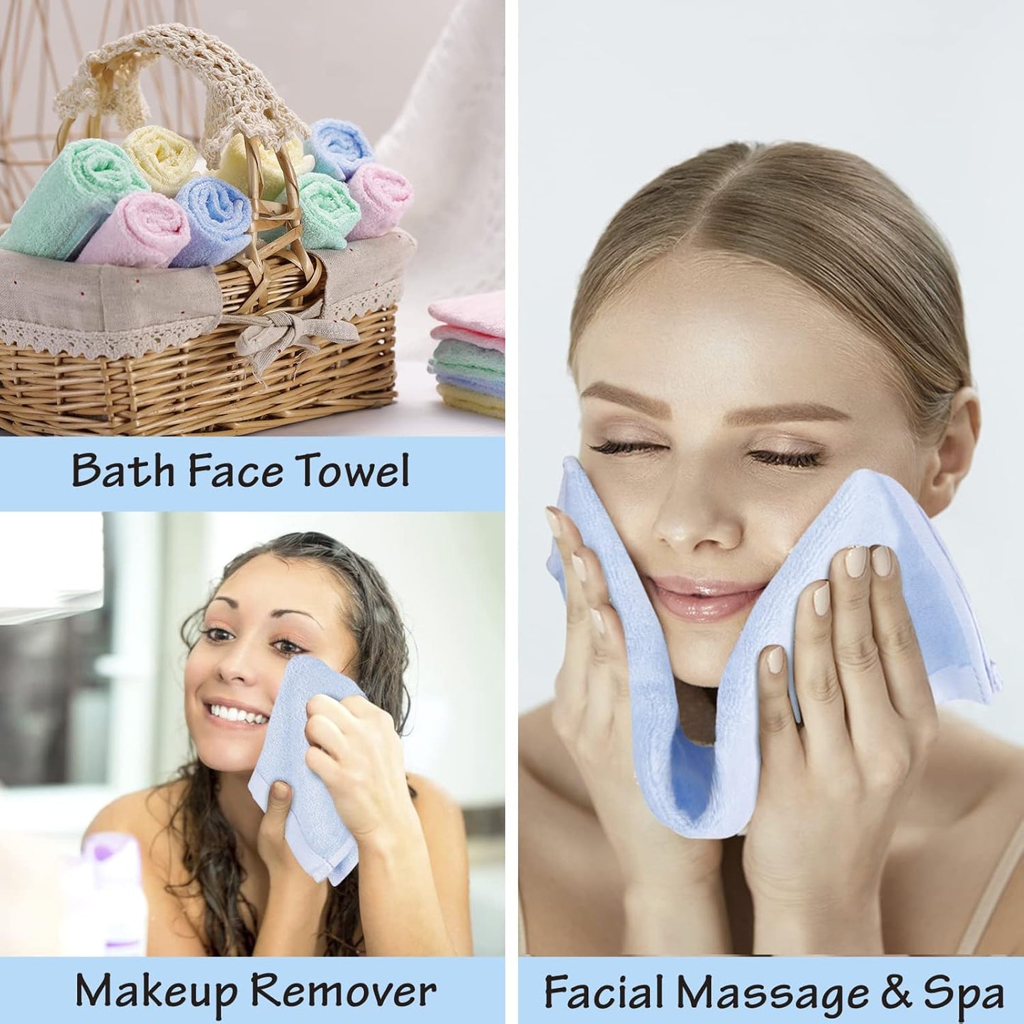 MUKIN Baby Bamboo Washcloths, Baby Face Towels - Tots Treasure Trove