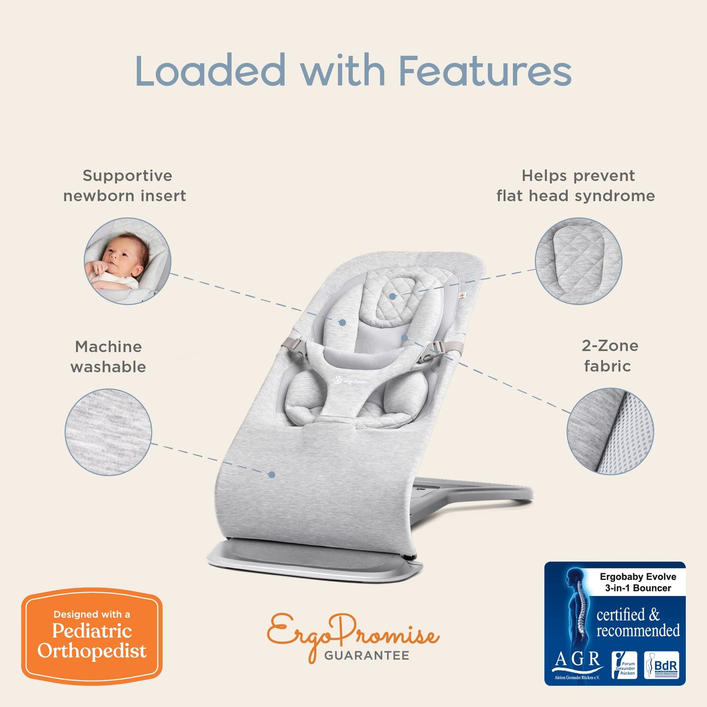Ergobaby Evolve 3-in-1 Bouncer - Tots Treasure Trove