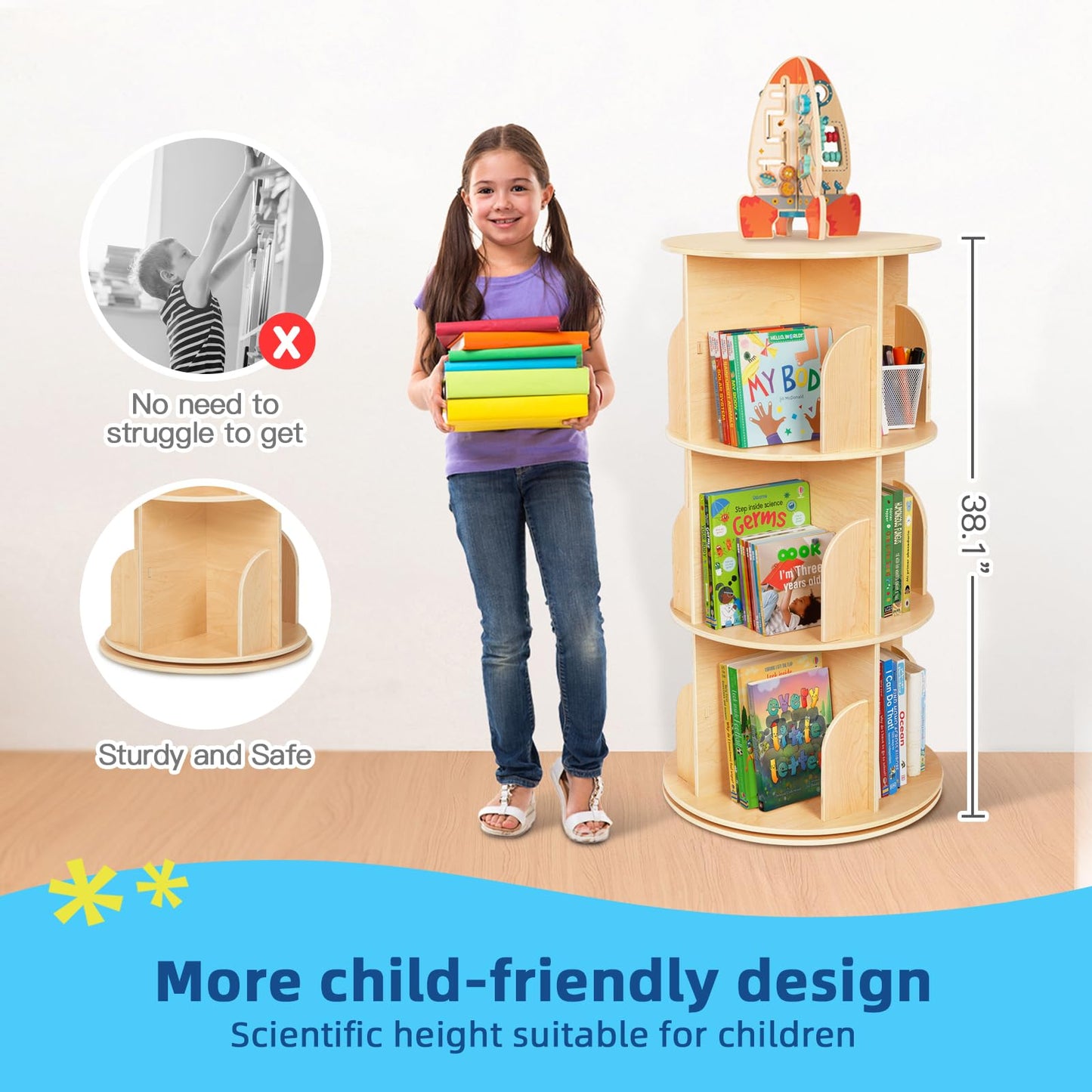 Solid Wooden Bookshelf