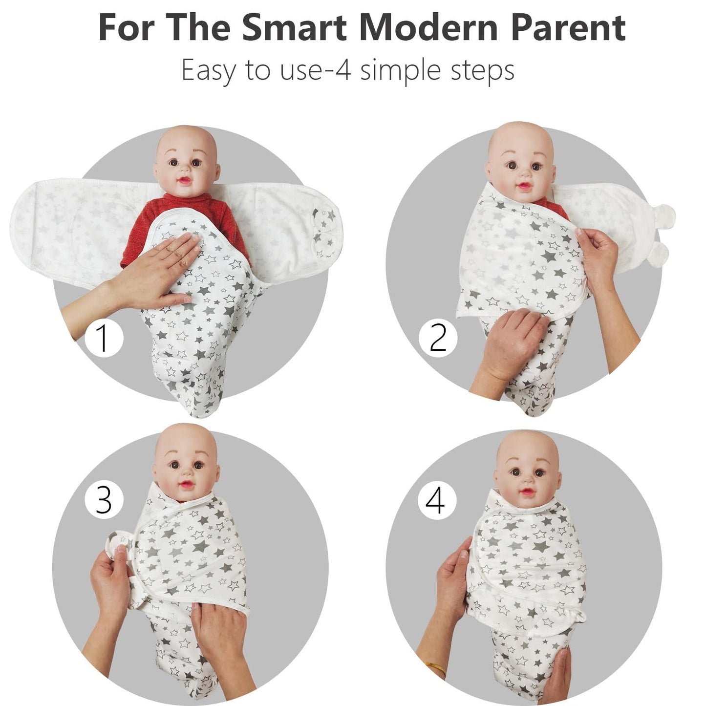 3-Pack Organic Baby Swaddle Sleep Sacks for Newborn - Tots Treasure Trove