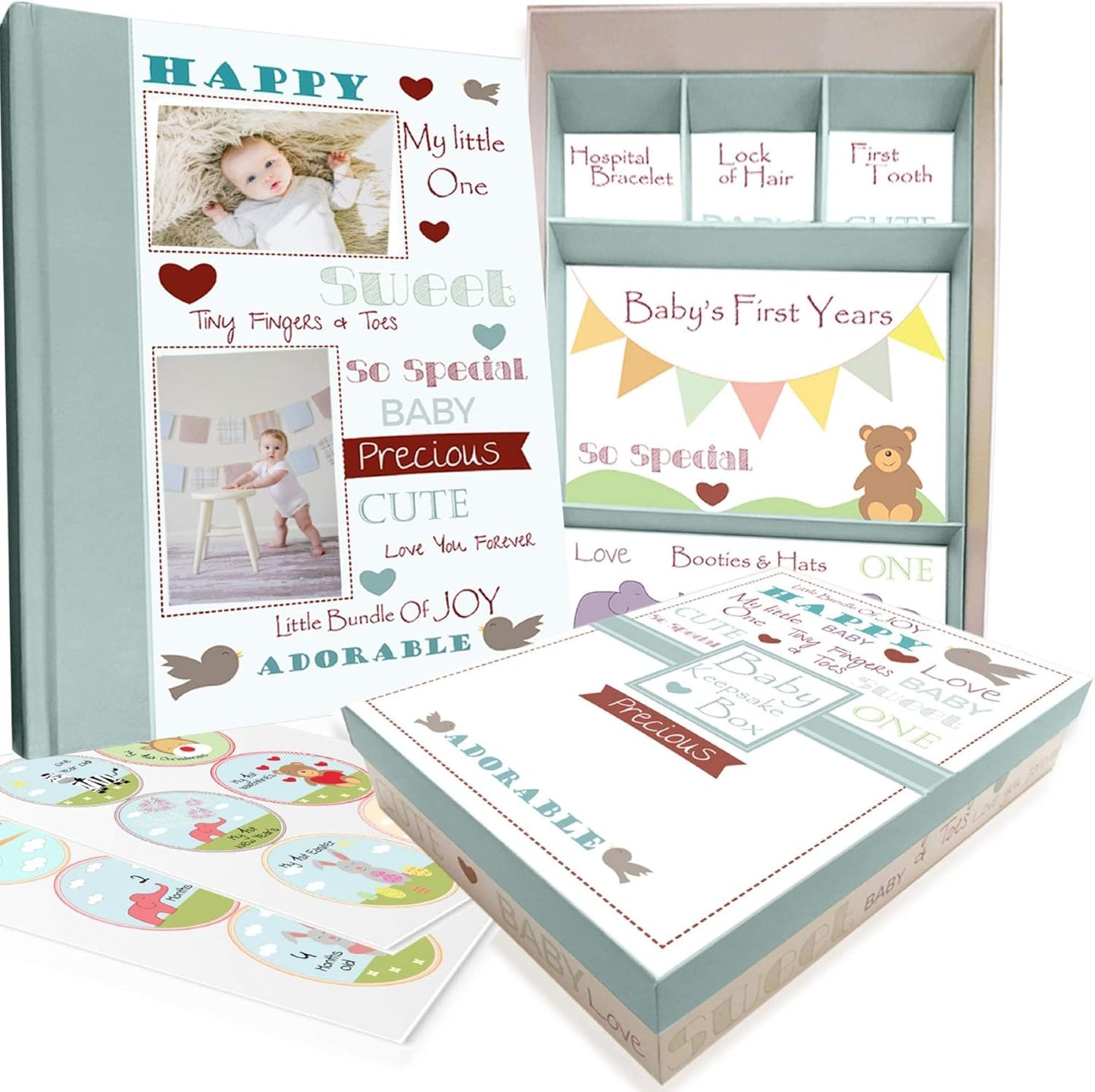 Baby Memory Book w/Keepsake Box - Tots Treasure Trove