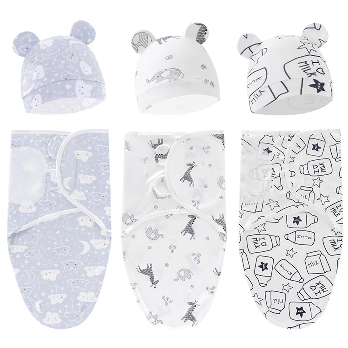 3-Pack Organic Baby Swaddle Sleep Sacks for Newborn - Tots Treasure Trove
