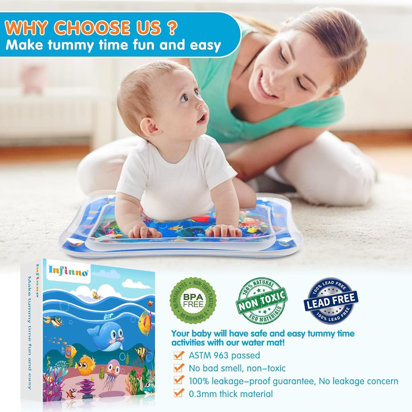 Infinno Inflatable Tummy Time Mat - Tots Treasure Trove