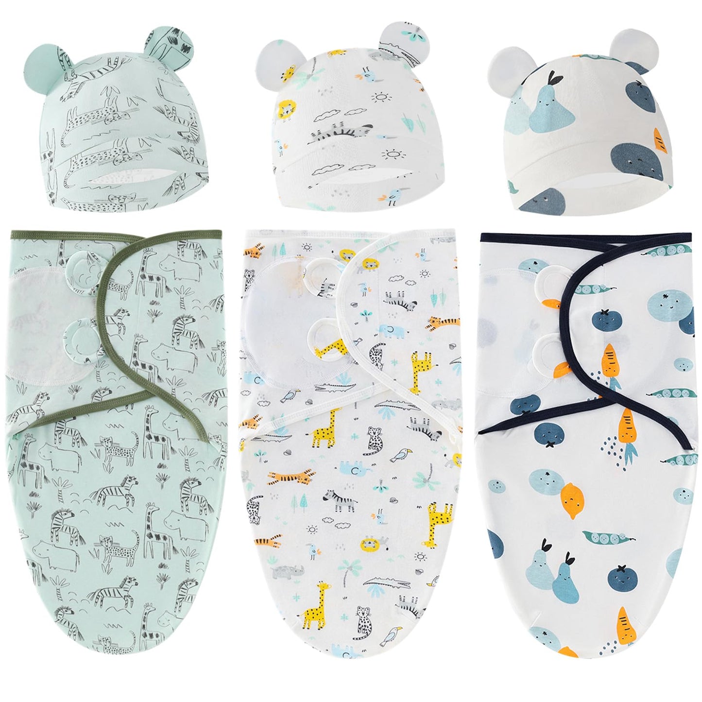 3-Pack Organic Baby Swaddle Sleep Sacks for Newborn - Tots Treasure Trove
