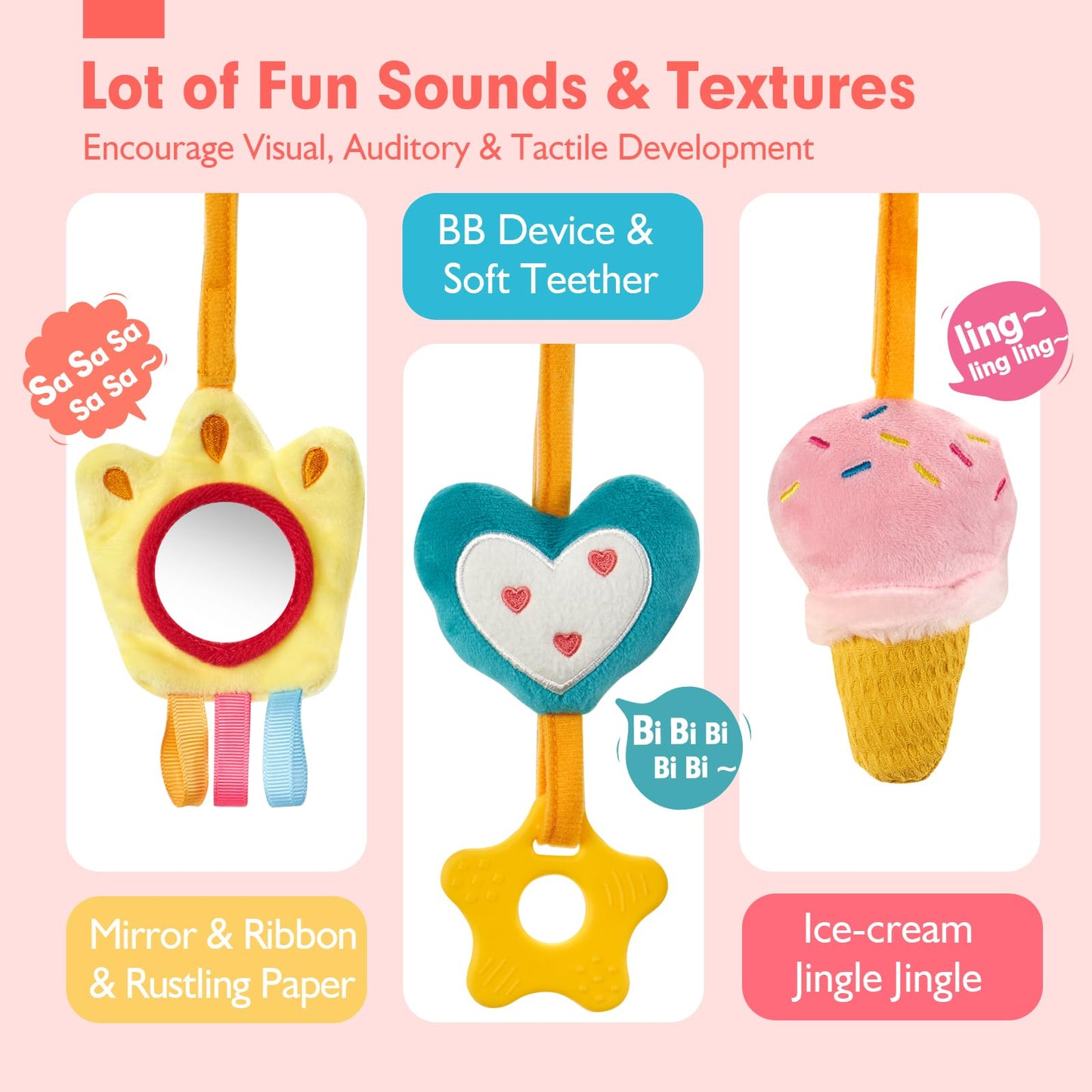 hahaland Car Seat Toys for Baby - Tots Treasure Trove