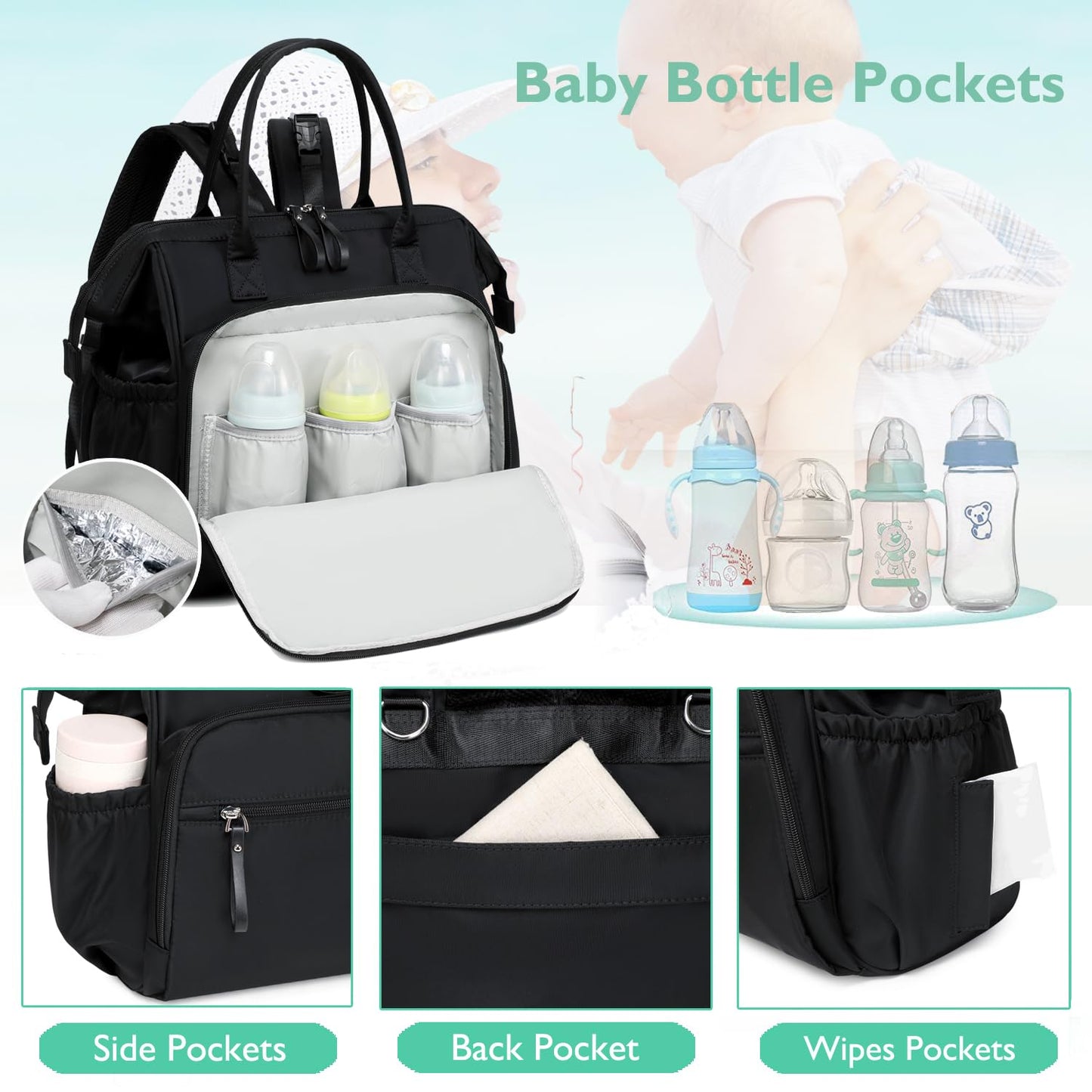 LORADI Convertible Diaper Bag Tote - Tots Treasure Trove