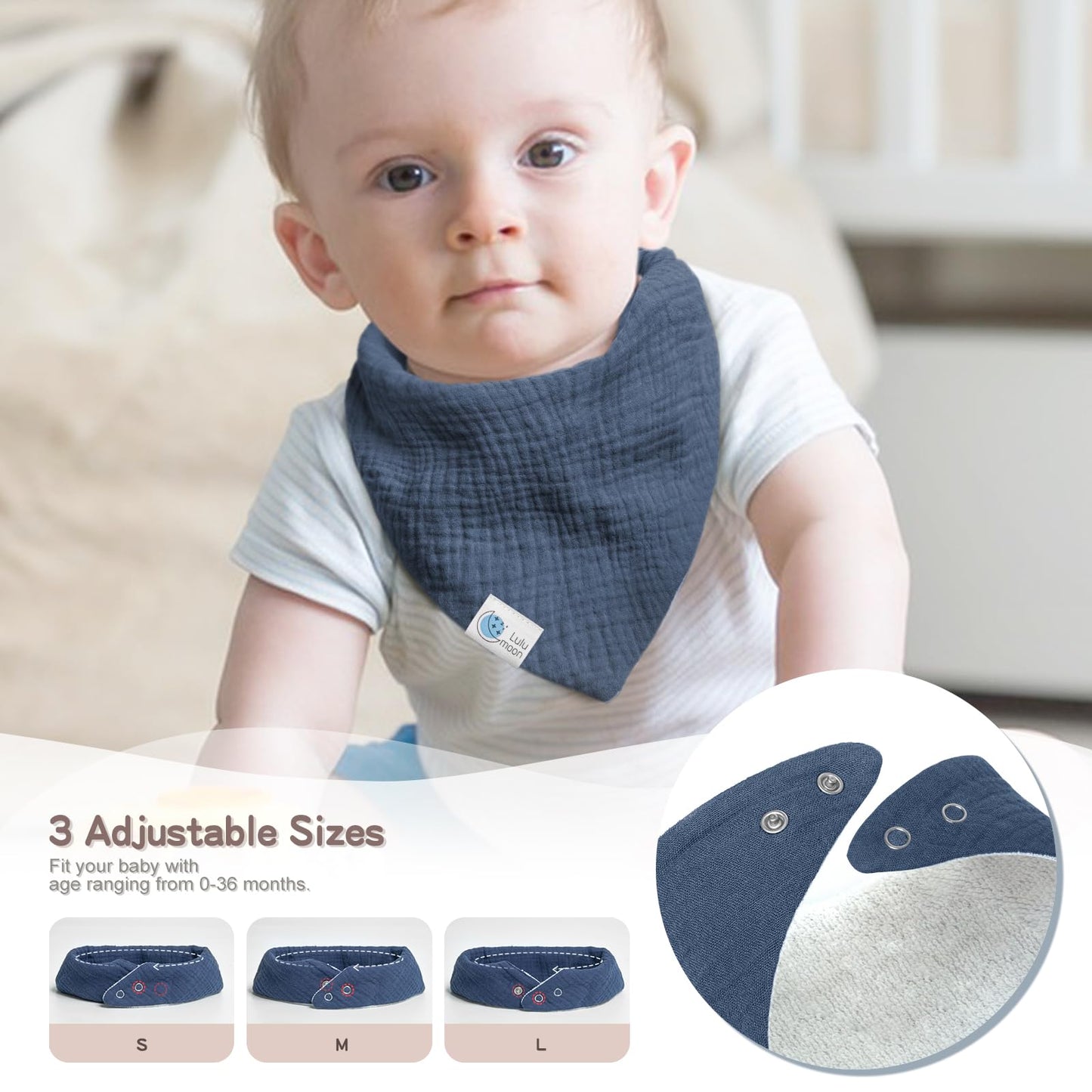 Lulumoon Muslin Baby Bibs 100% Cotton - Tots Treasure Trove
