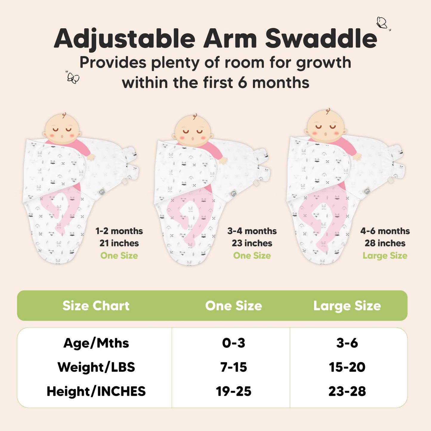 3-Pack Organic Baby Swaddle Sleep Sacks - Tots Treasure Trove