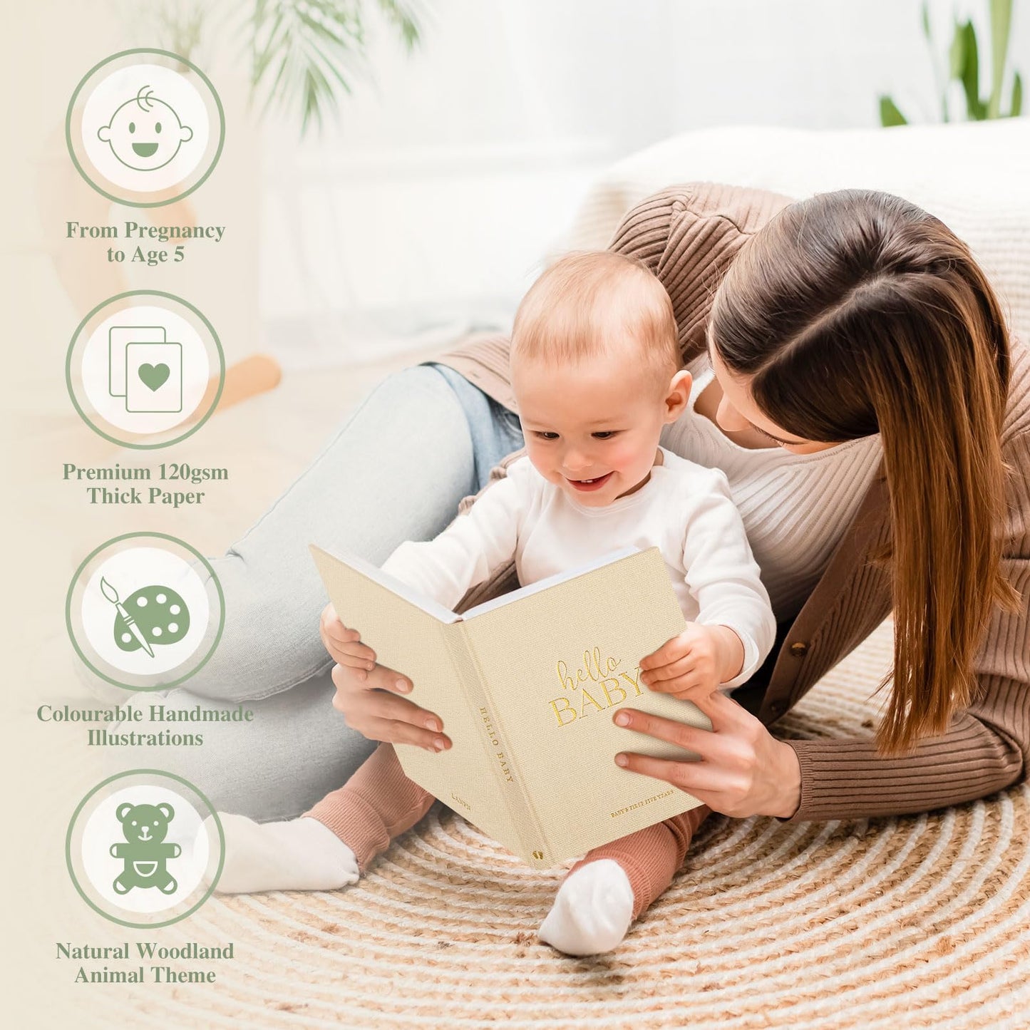 Lanpn Hello Baby First 5 Year Memory Book for Boy Girl - Tots Treasure Trove