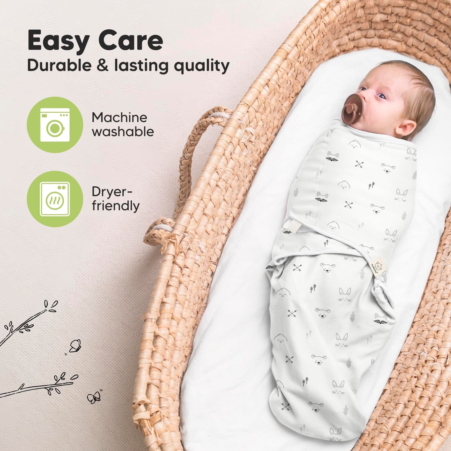 3-Pack Organic Baby Swaddle Sleep Sacks - Tots Treasure Trove