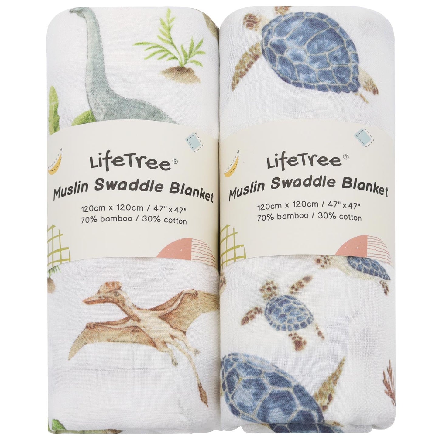 LifeTree Muslin Swaddle Blankets - Tots Treasure Trove