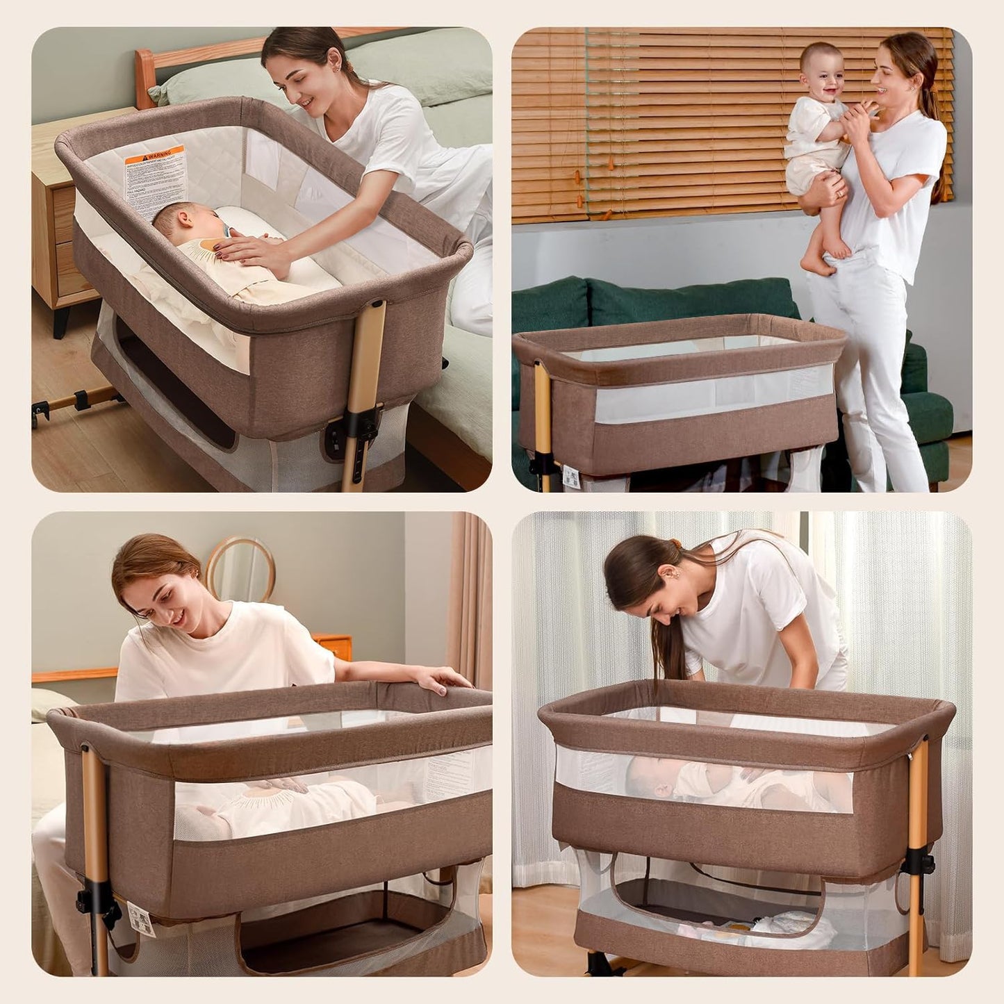 3 in 1 Baby Bassinet Bedside Crib - Tots Treasure Trove