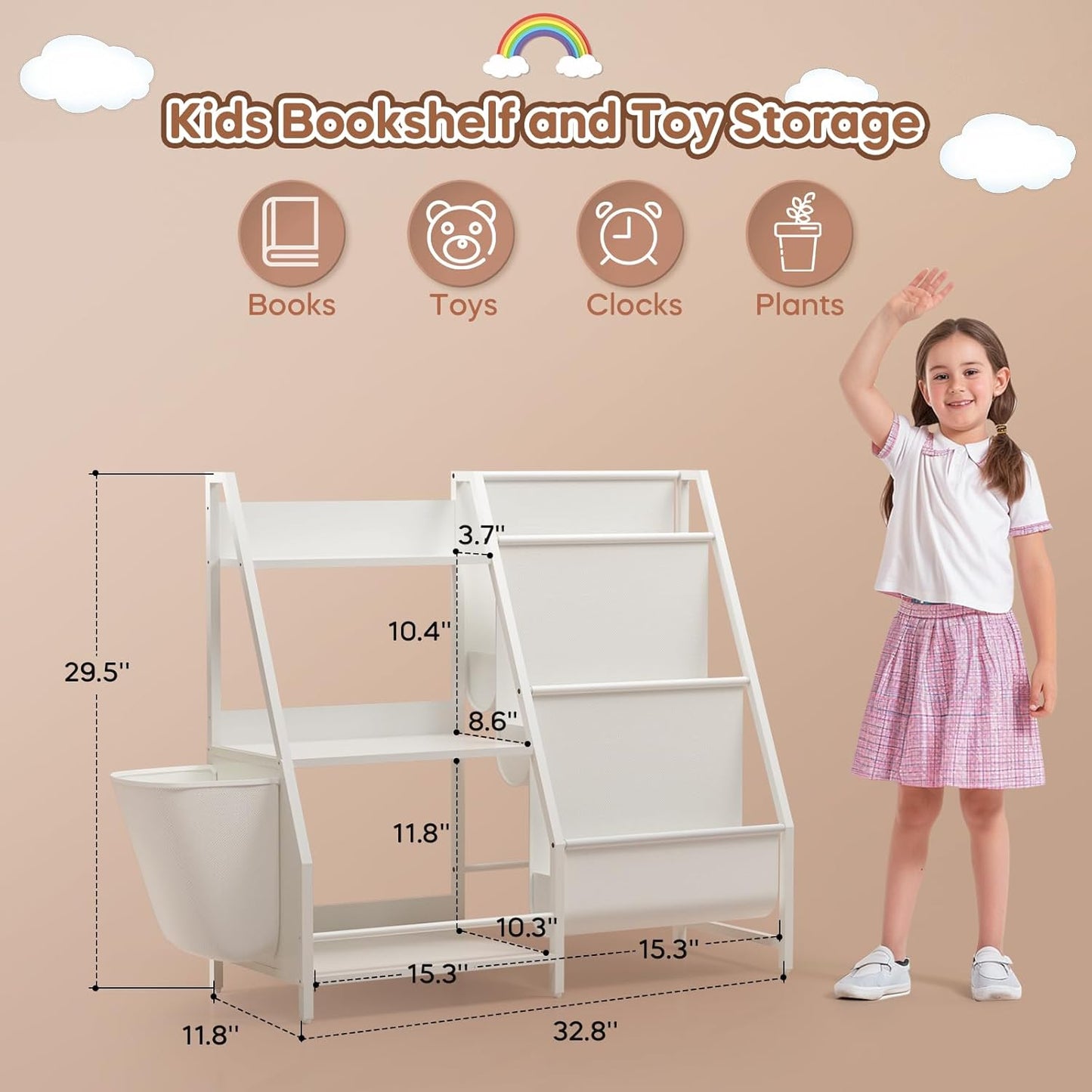 2-in-1 Kids Bookshelf