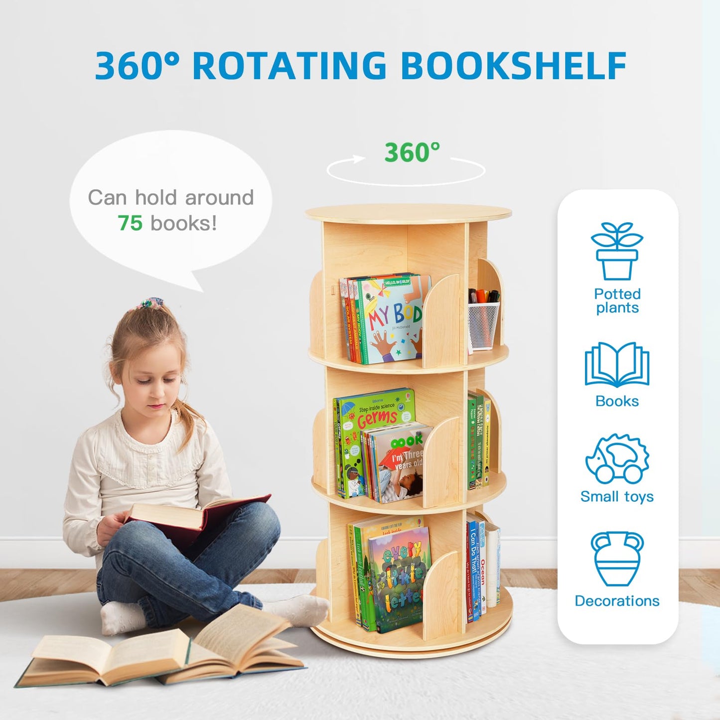 Solid Wooden Bookshelf