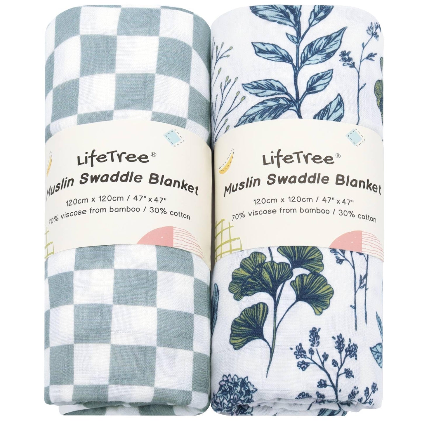 LifeTree Muslin Swaddle Blankets - Tots Treasure Trove
