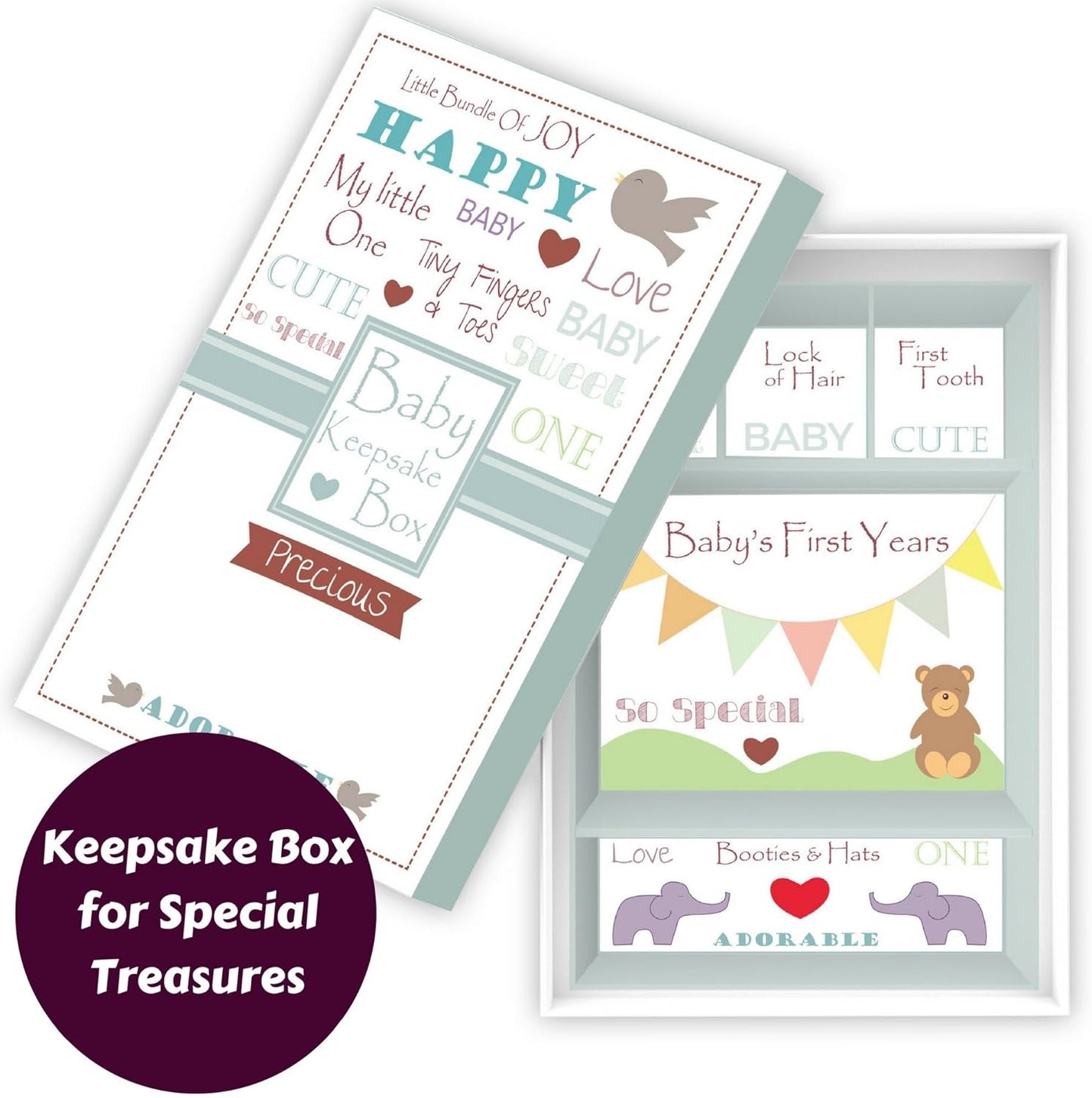 Baby Memory Book w/Keepsake Box - Tots Treasure Trove