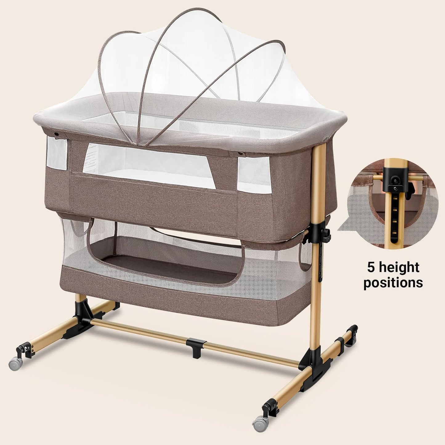 3 in 1 Baby Bassinet Bedside Crib - Tots Treasure Trove