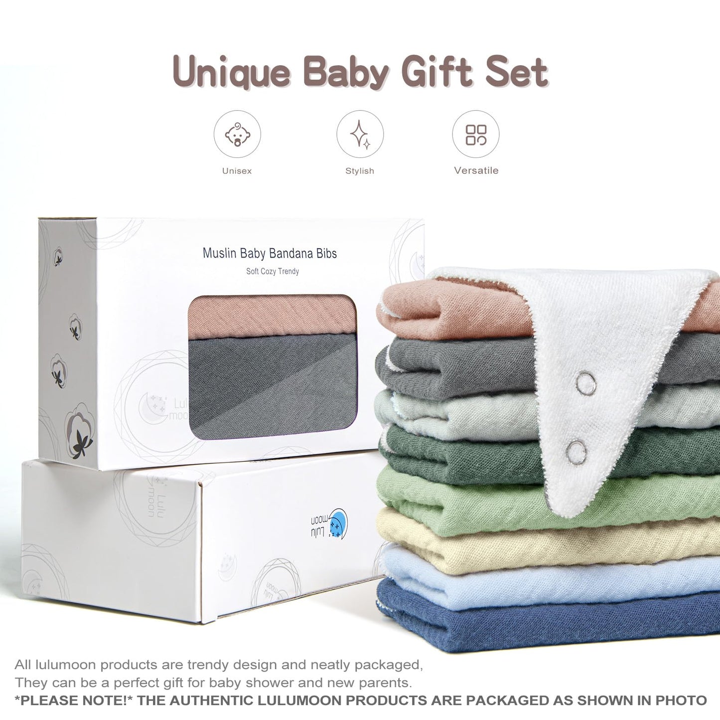 Lulumoon Muslin Baby Bibs 100% Cotton - Tots Treasure Trove