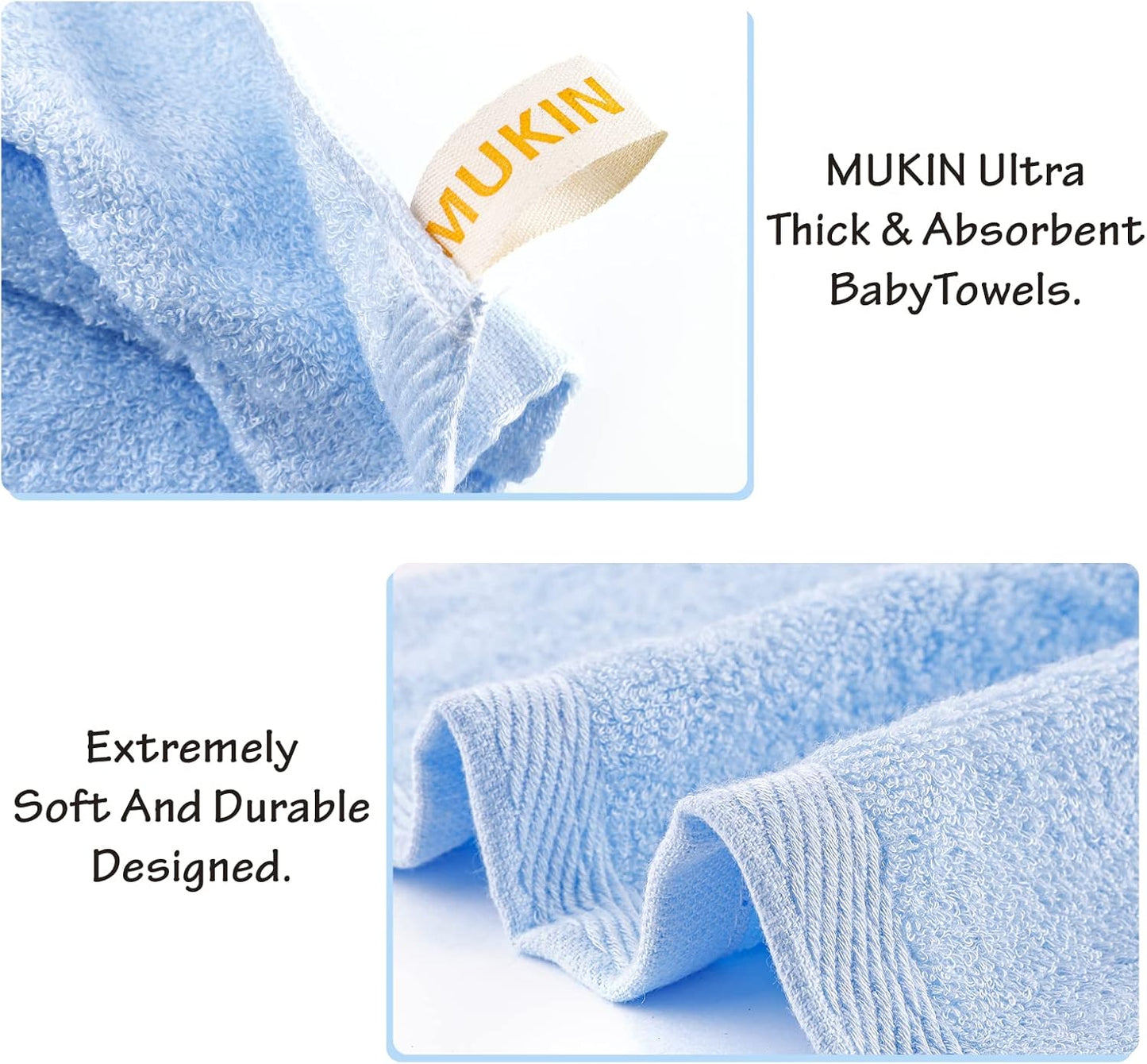 MUKIN Baby Bamboo Washcloths, Baby Face Towels - Tots Treasure Trove