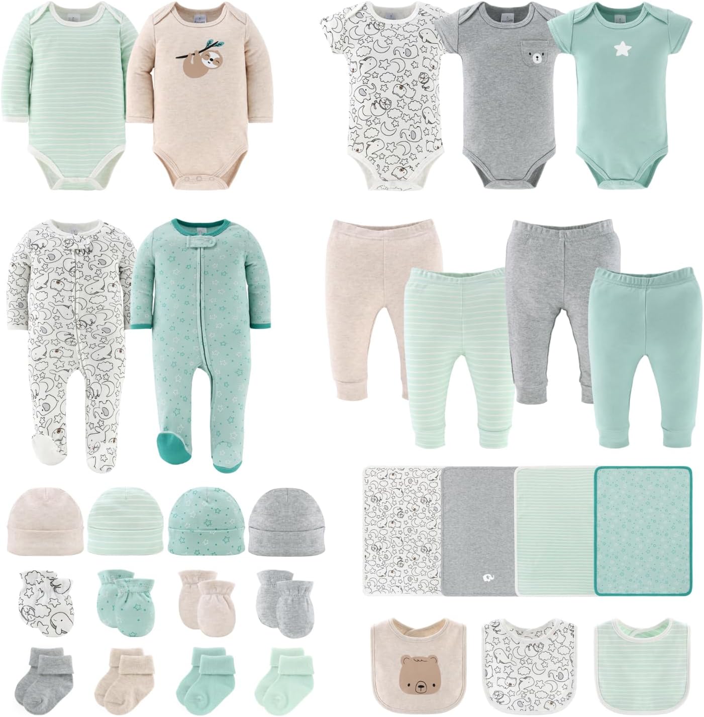 The Peanutshell Baby Layette Gift Set for Baby Boys or Girls - Tots Treasure Trove