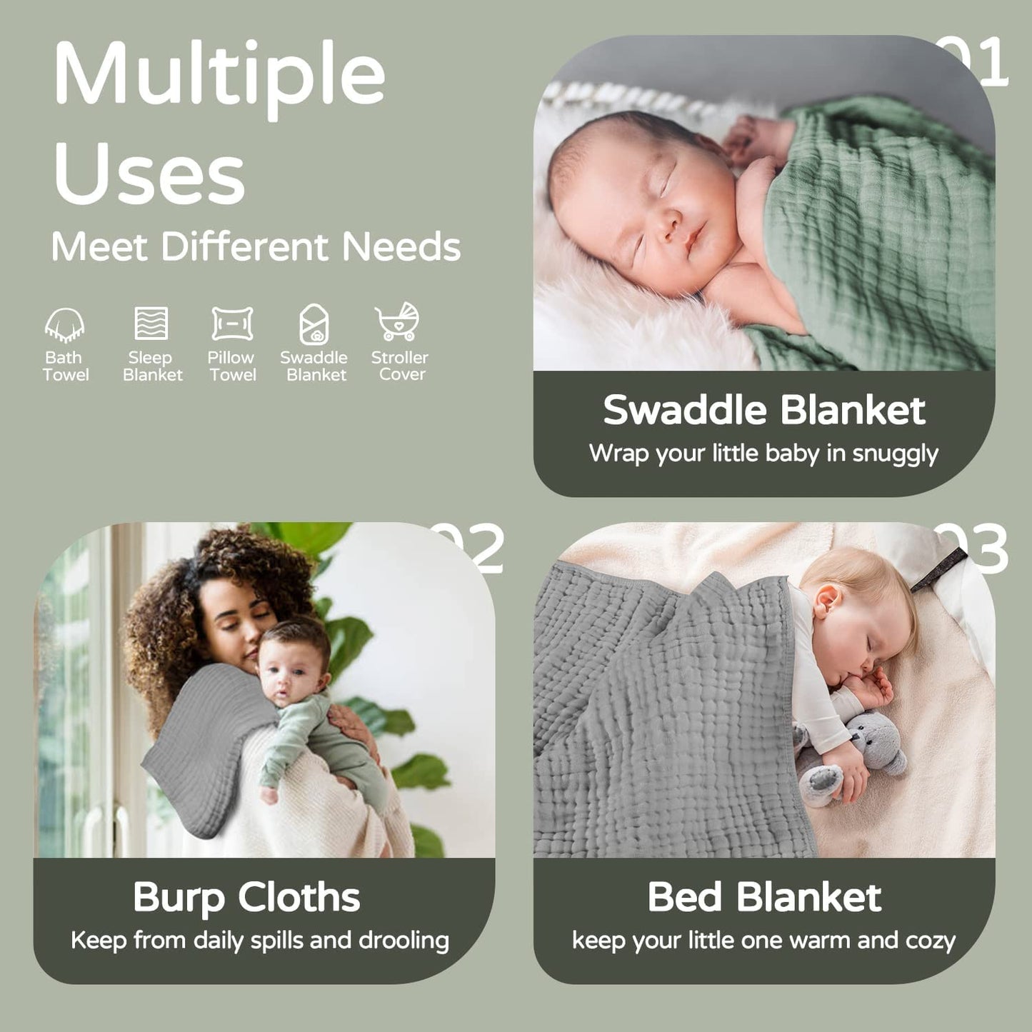 Yoofoss Hooded Baby Towels - Tots Treasure Trove