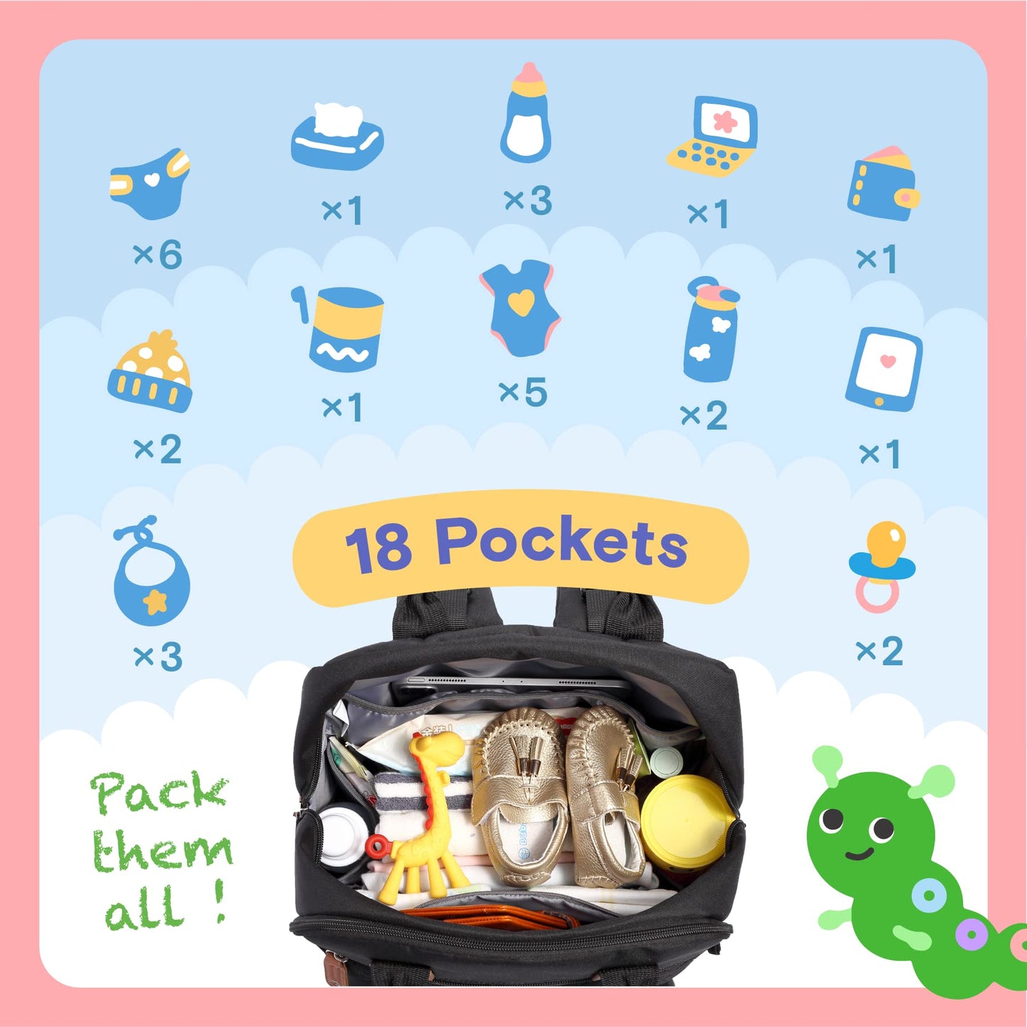 Diaper Bag Backpack - Tots Treasure Trove