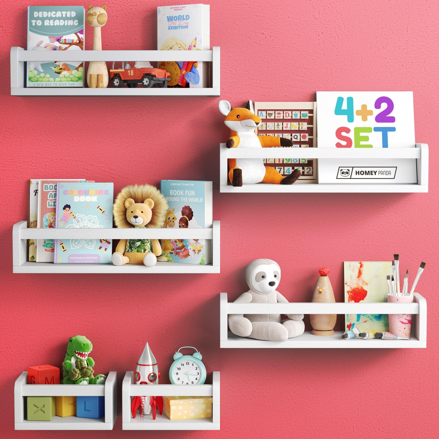 5-in-1 Floating Book Shelves