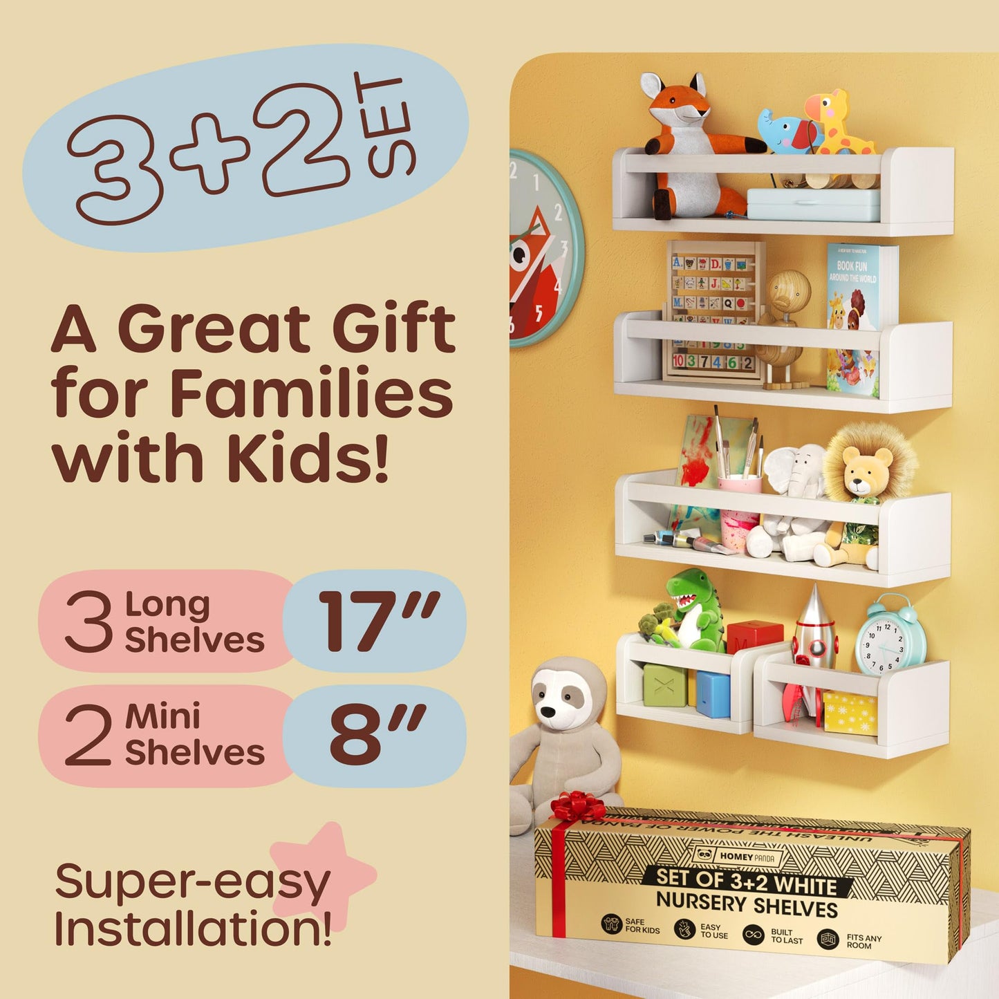 5-in-1 Floating Book Shelves