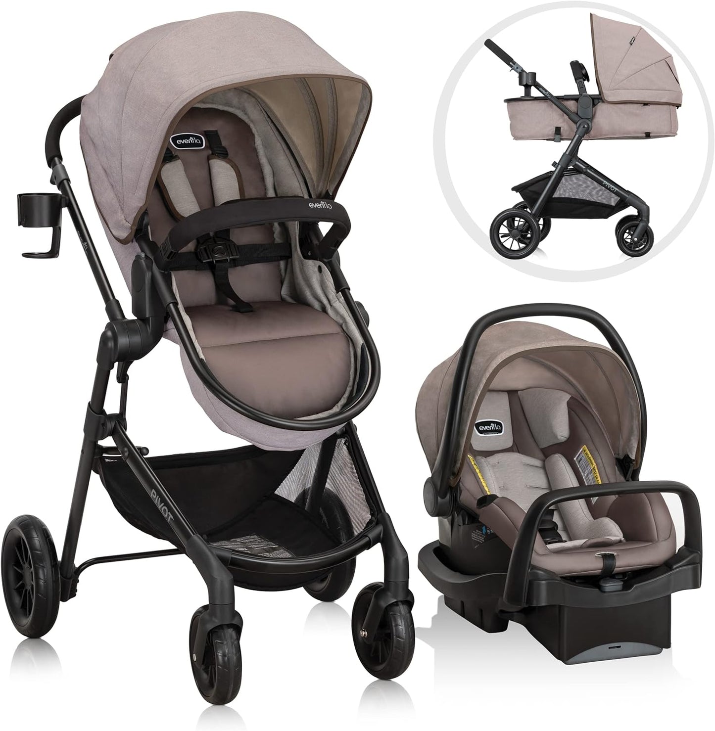 Evenflo Pivot Modular Travel System with LiteMax Infant Car Seat - Tots Treasure Trove