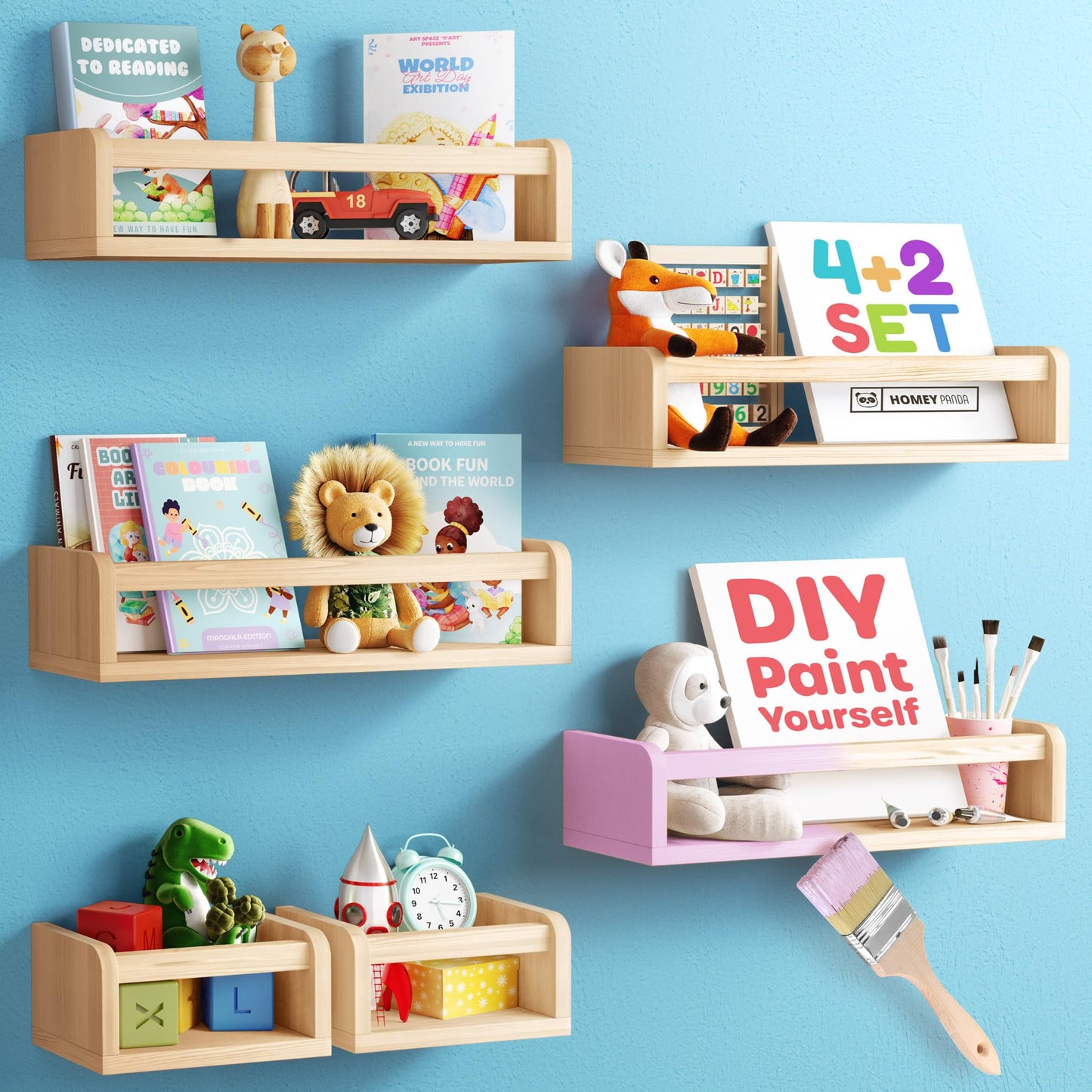 5-in-1 Floating Book Shelves