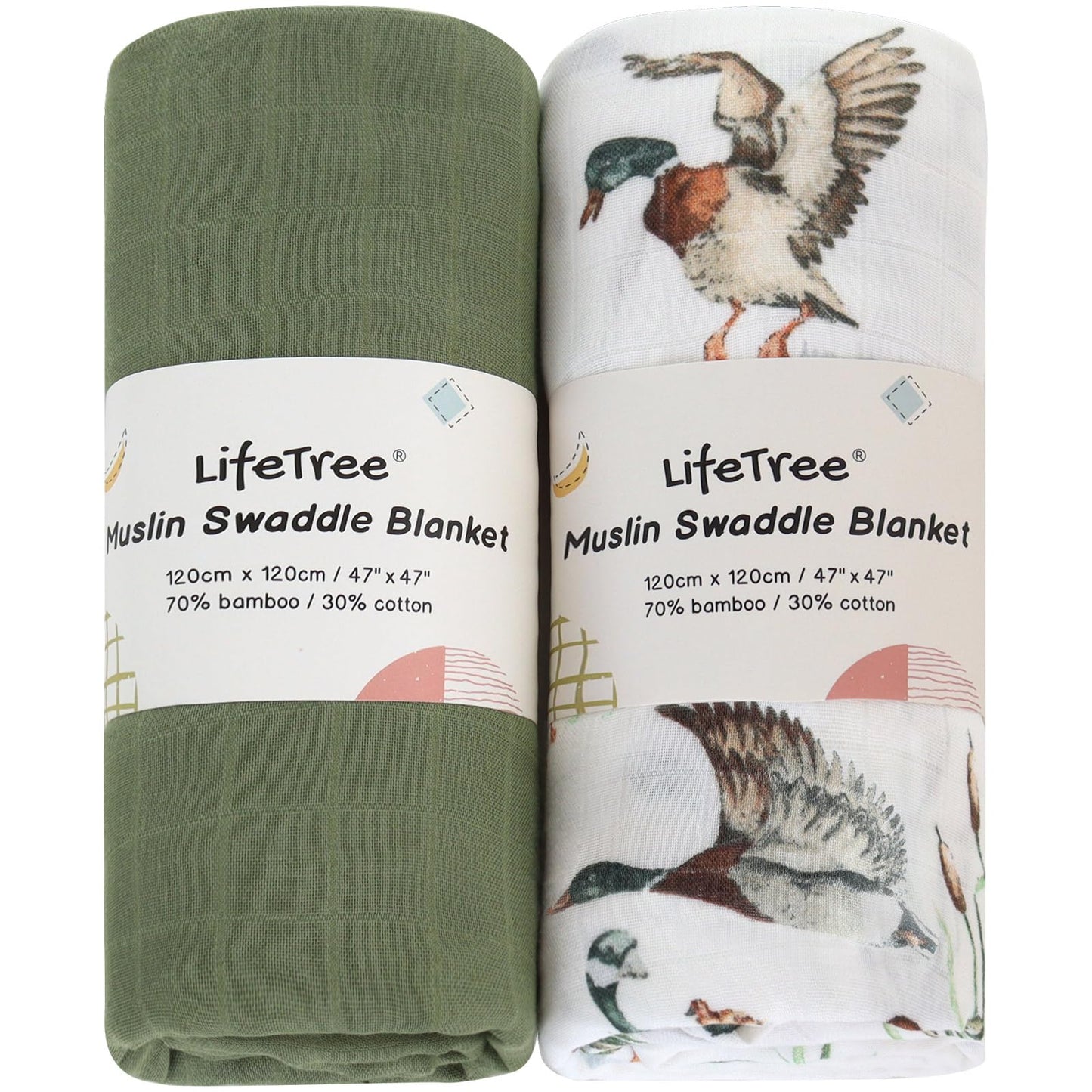 LifeTree Muslin Swaddle Blankets - Tots Treasure Trove