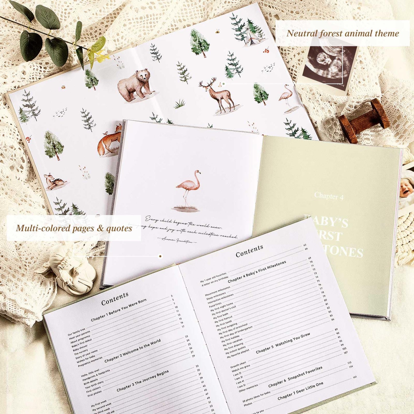 Lanpn Hello Baby First 5 Year Memory Book for Boy Girl - Tots Treasure Trove