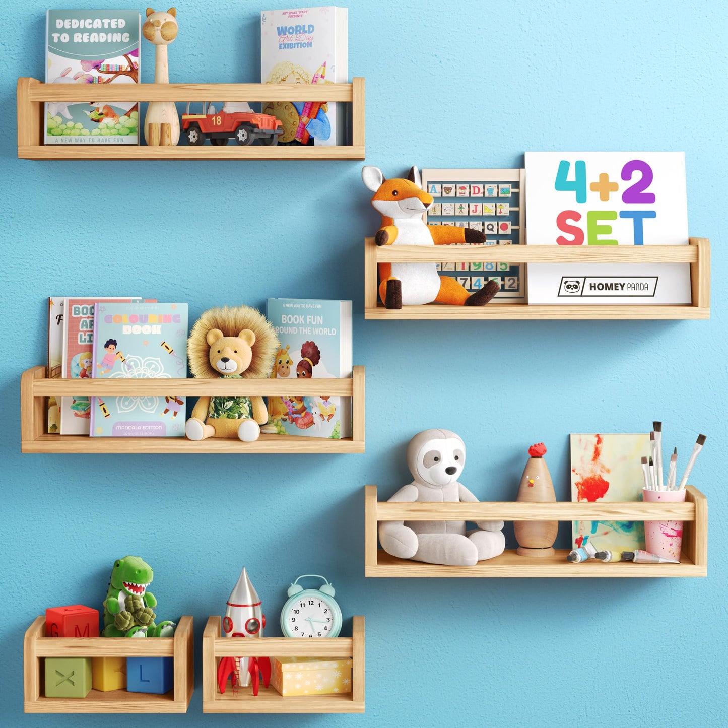 5-in-1 Floating Book Shelves