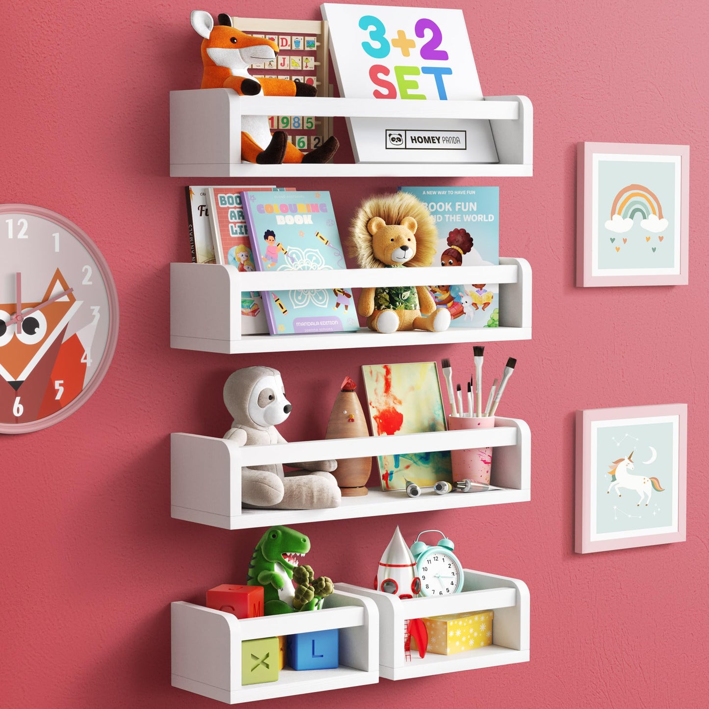 5-in-1 Floating Book Shelves