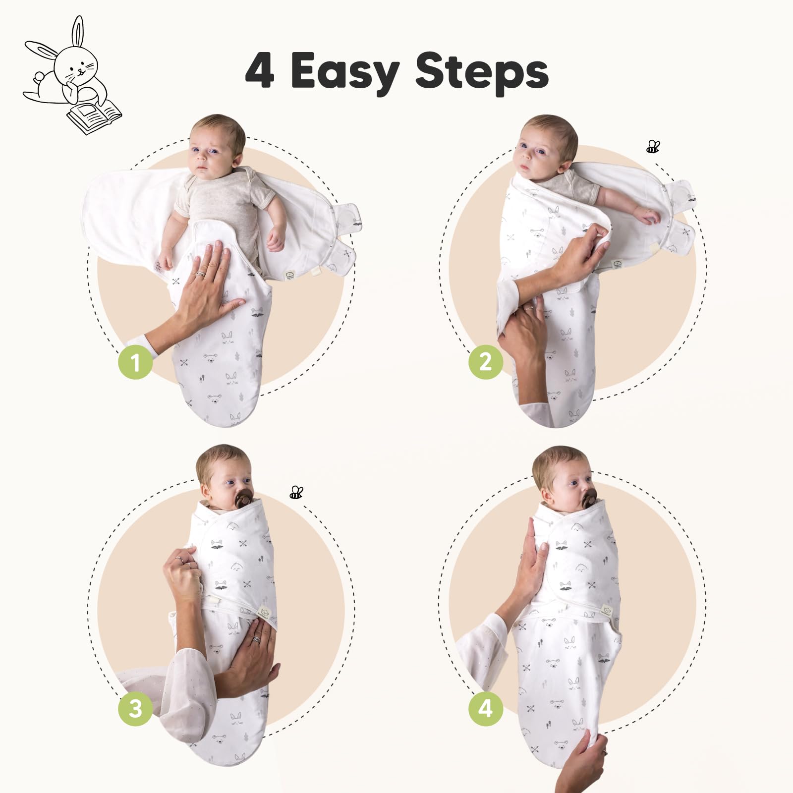 3-Pack Organic Baby Swaddle Sleep Sacks - Tots Treasure Trove