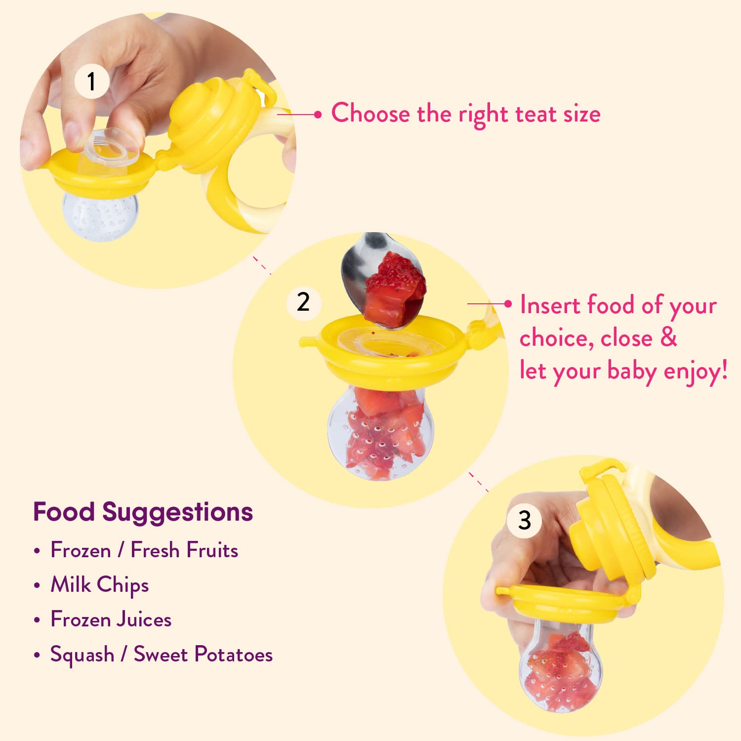 NatureBond Baby Food Feeder/Fruit Feeder Pacifier (2 Pack) - Tots Treasure Trove