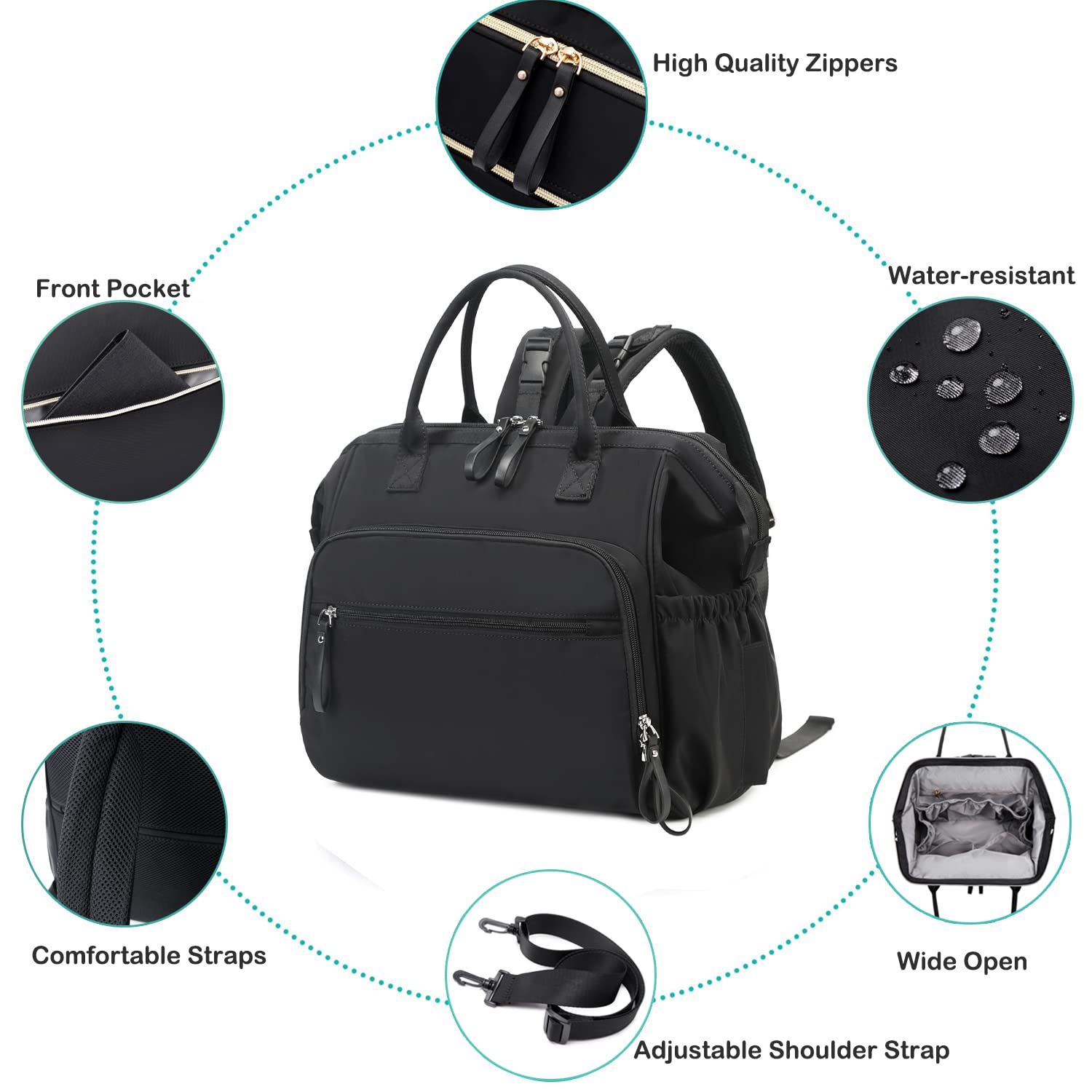 LORADI Convertible Diaper Bag Tote - Tots Treasure Trove