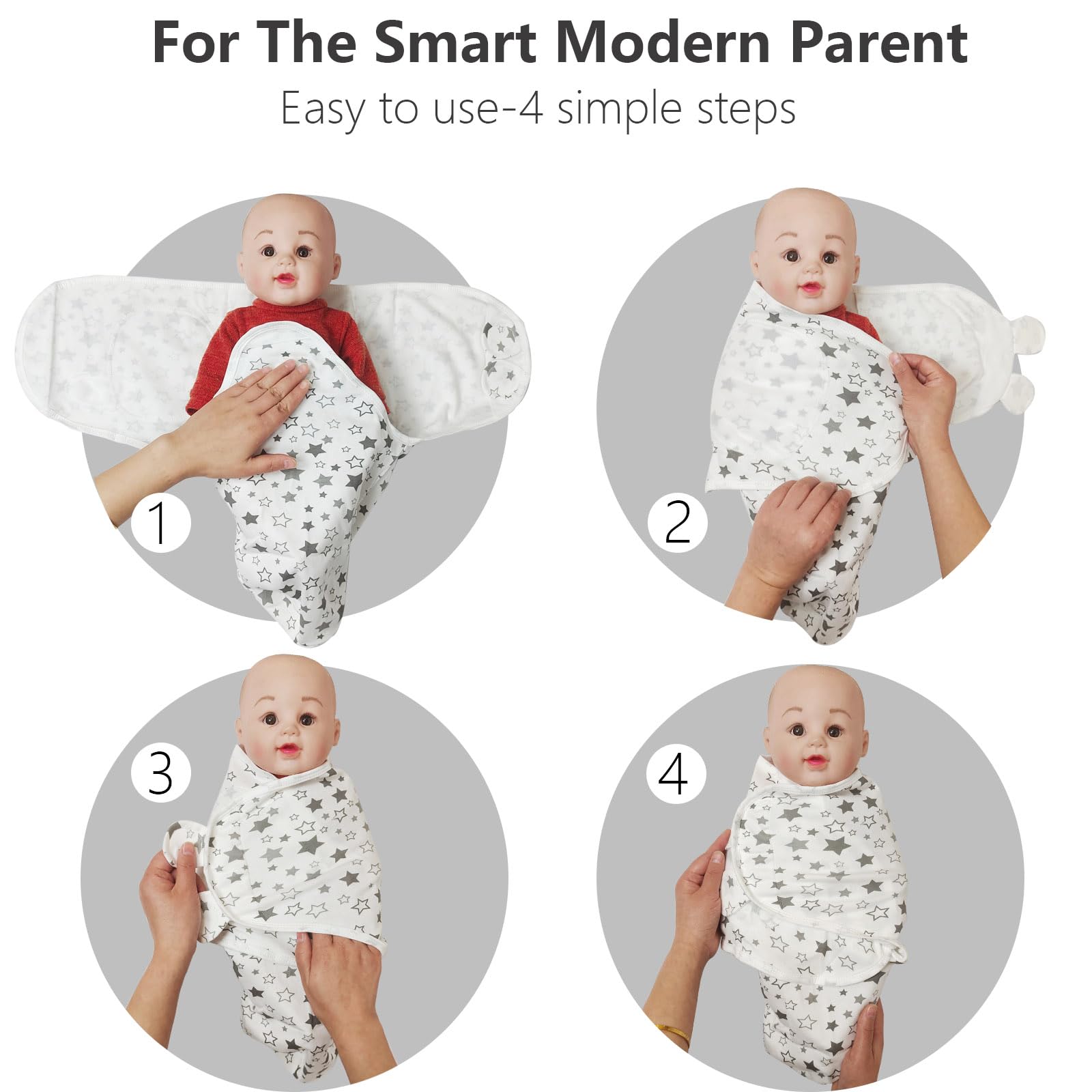 3-Pack Organic Baby Swaddle Sleep Sacks for Newborn - Tots Treasure Trove