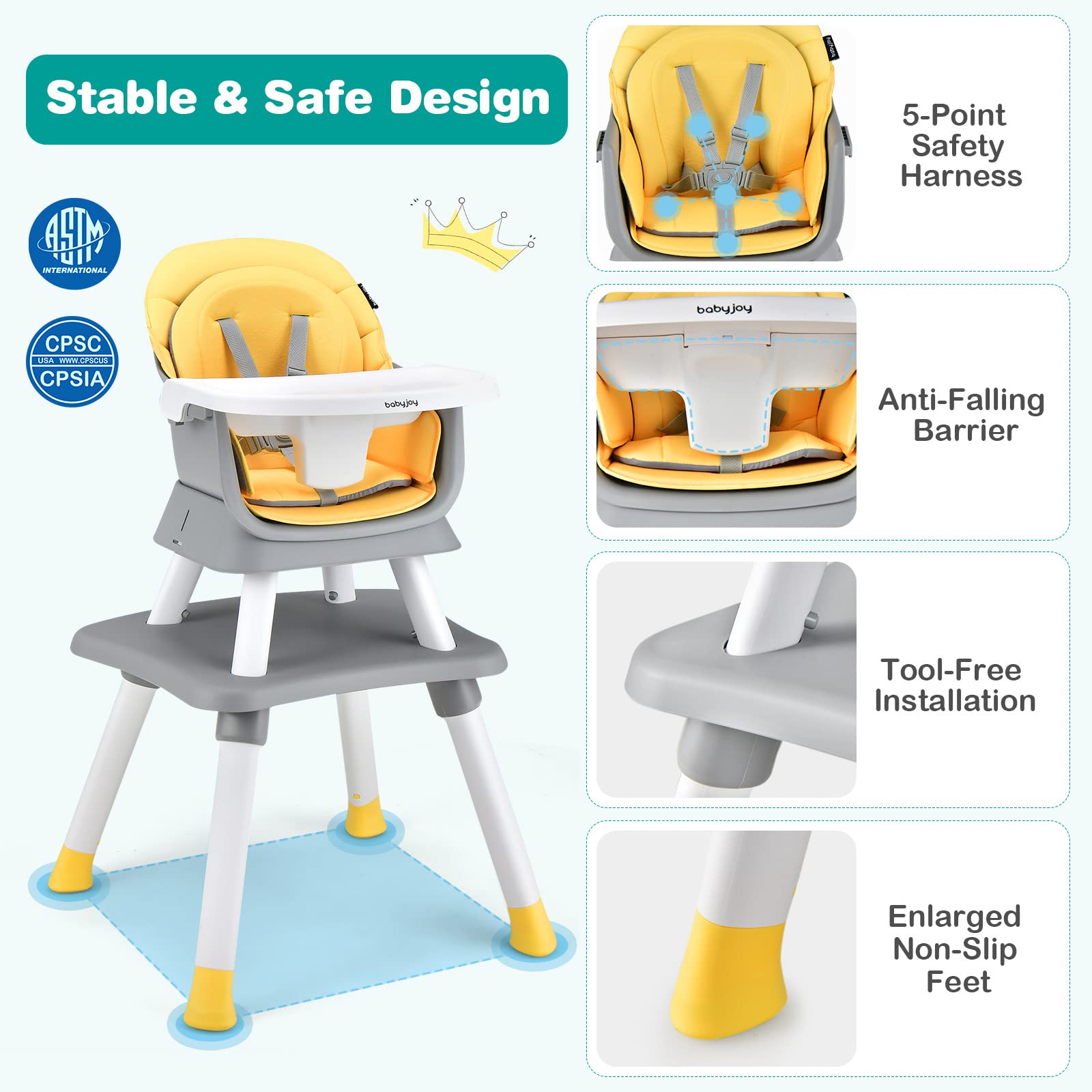 BABY JOY High Chair - Tots Treasure Trove