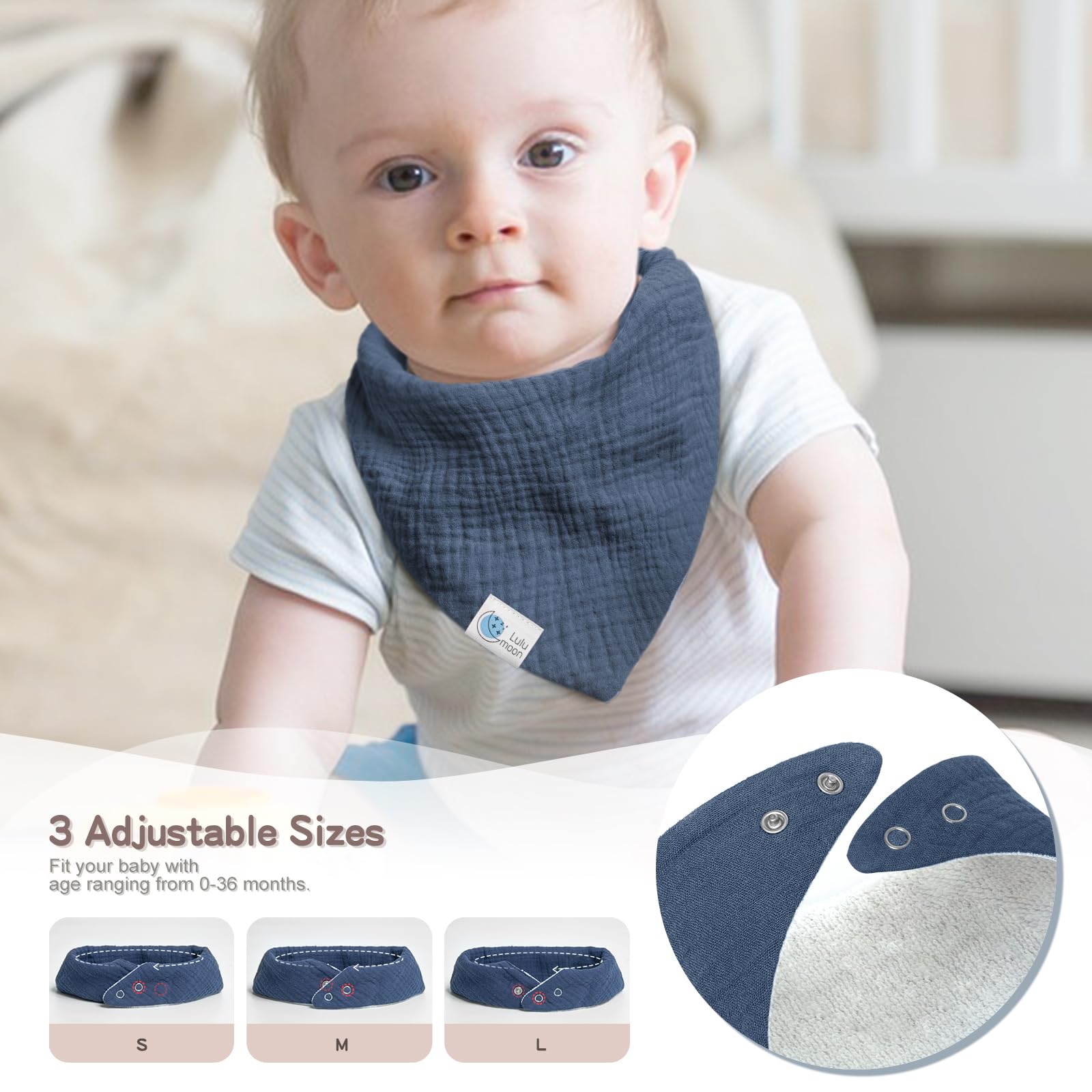 Lulumoon Muslin Baby Bibs 100% Cotton - Tots Treasure Trove