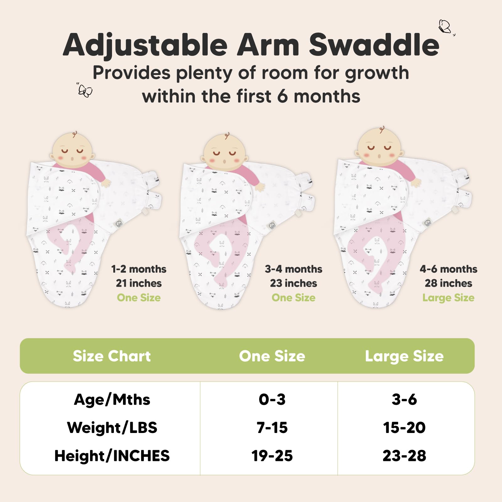 3-Pack Organic Baby Swaddle Sleep Sacks - Tots Treasure Trove