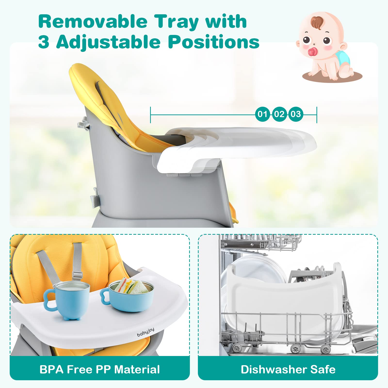 BABY JOY High Chair - Tots Treasure Trove